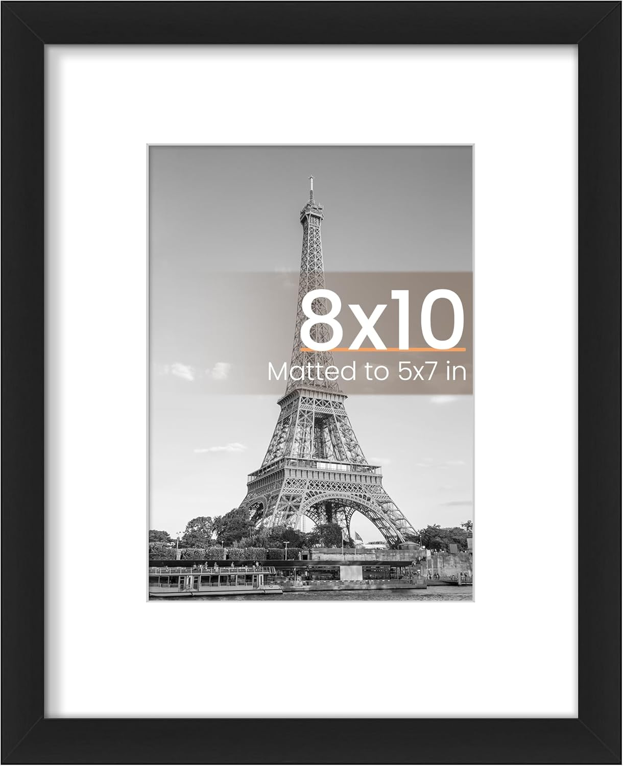 Upsimples 11x14 Picture Frame - Display 8x10 Photos with Mat or 11x14 Without Mat | Black Wall Hanging Frame