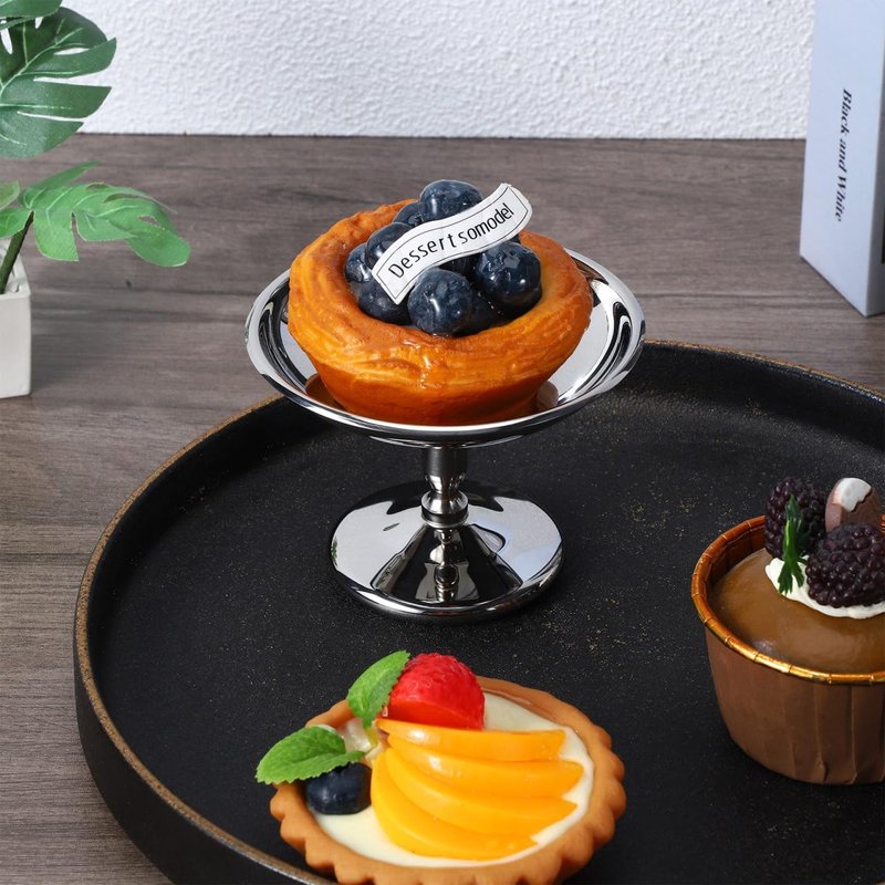 Angoily 2Pcs Mini Sliver Bowls Stainless Steel Ice Cream Dessert Cup Parfait Sundae Trifle Bowl Footed Sauce Cup for Nuts Fruit Pudding Snack Cereal Party Favors