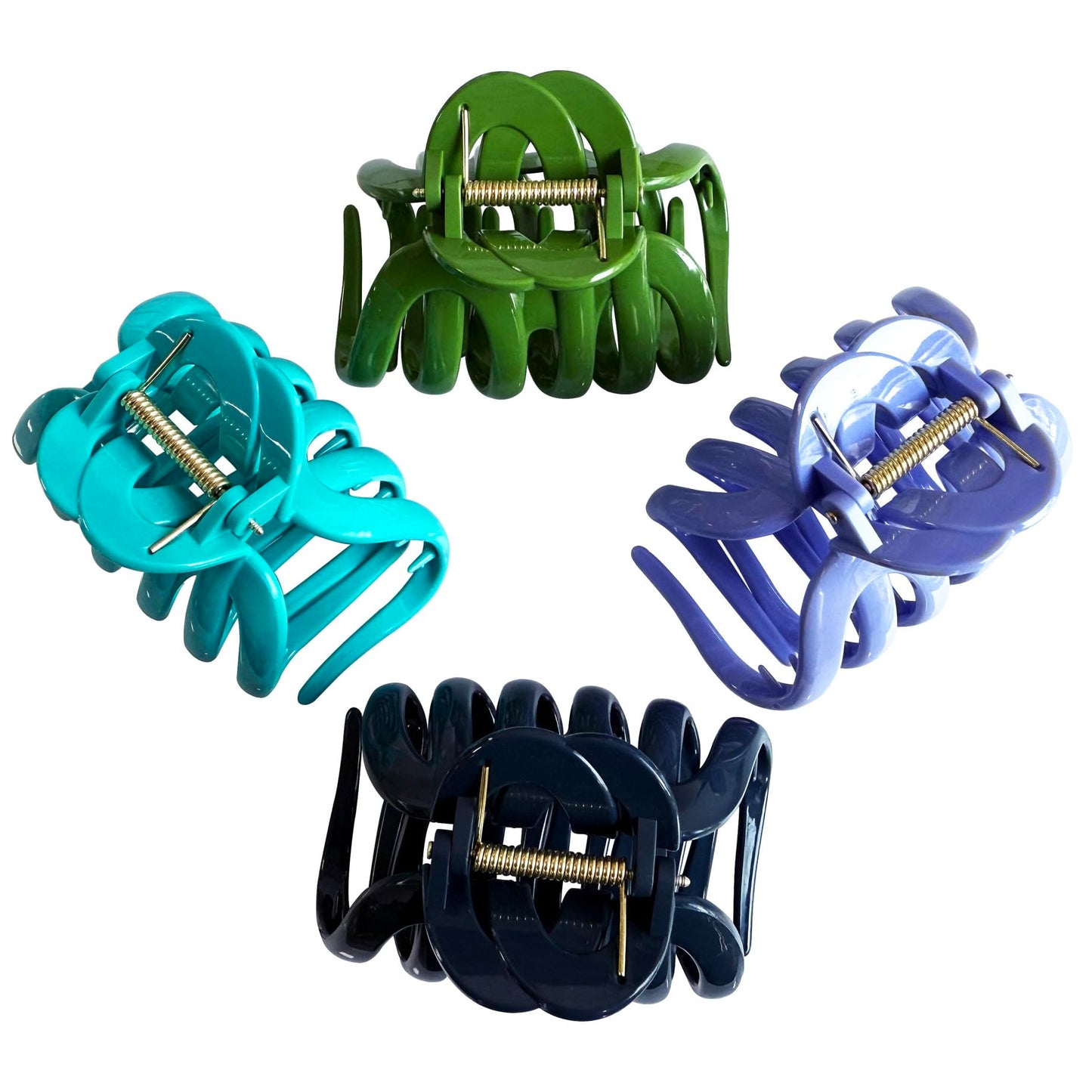 No Break Large Claw Clips for Thick Hair,Jumbo Octopus Hair Clips for Women Long Hair, Big Jaw Clips Curly Hair,Giant Clamps Clips 4 Pack Hair Styling Accessories Mixed Set (Fresh color)