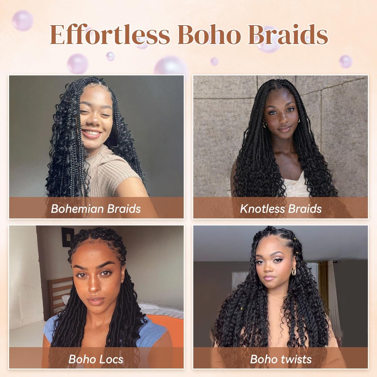 Feather Crochet Hair Extensions - 18 Inch Invisible Curly Deep Wave | 100 Strands Natural Black