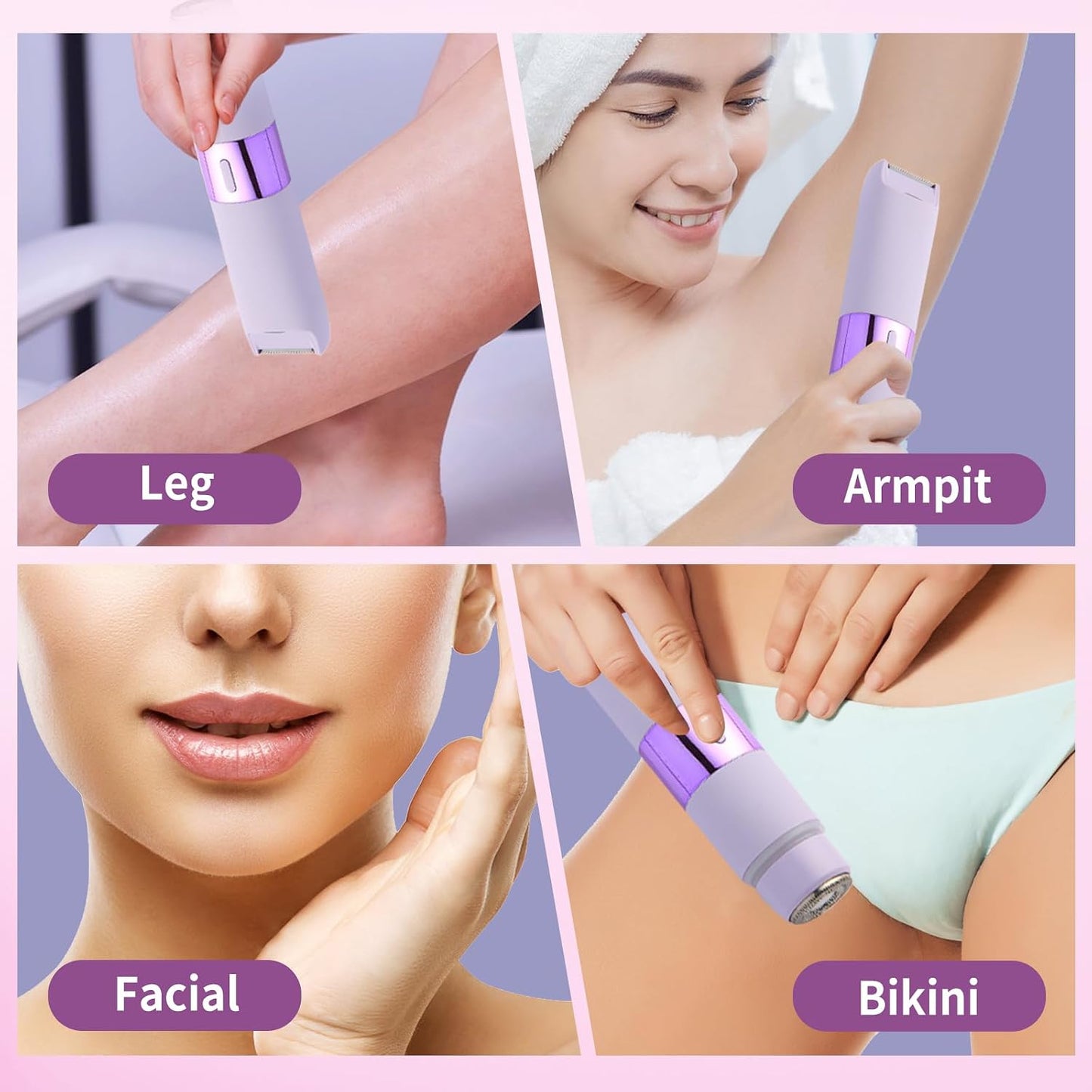 Bikini Trimmer for Women - 2-in-1 Rechargeable Electric Razor for Body Hair Removal | Ideal for Legs & Arms