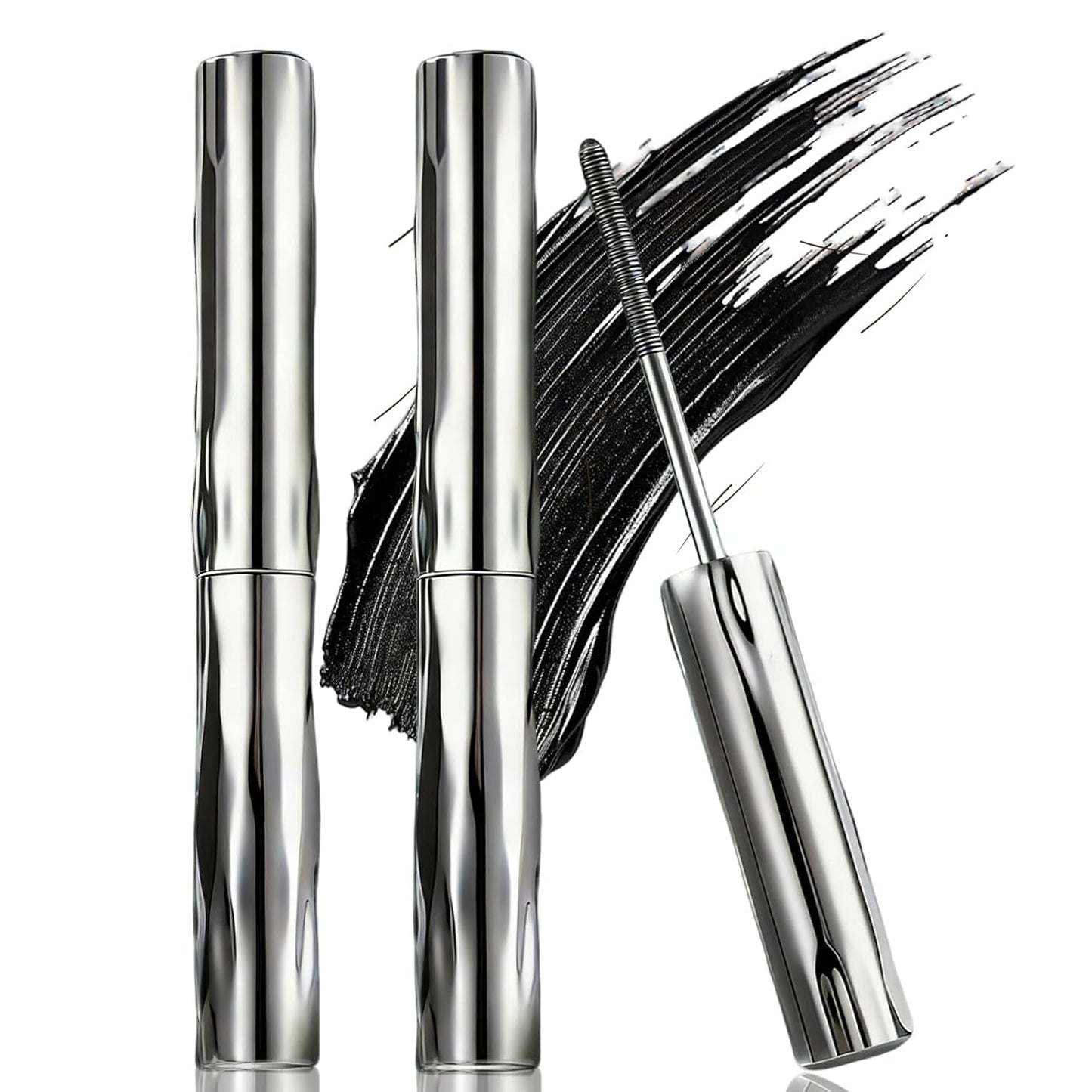 Iron Wand Mascara - Black Metal Curling Mascara with Added Fiber | Long-Lasting, Washable, Slim Volume