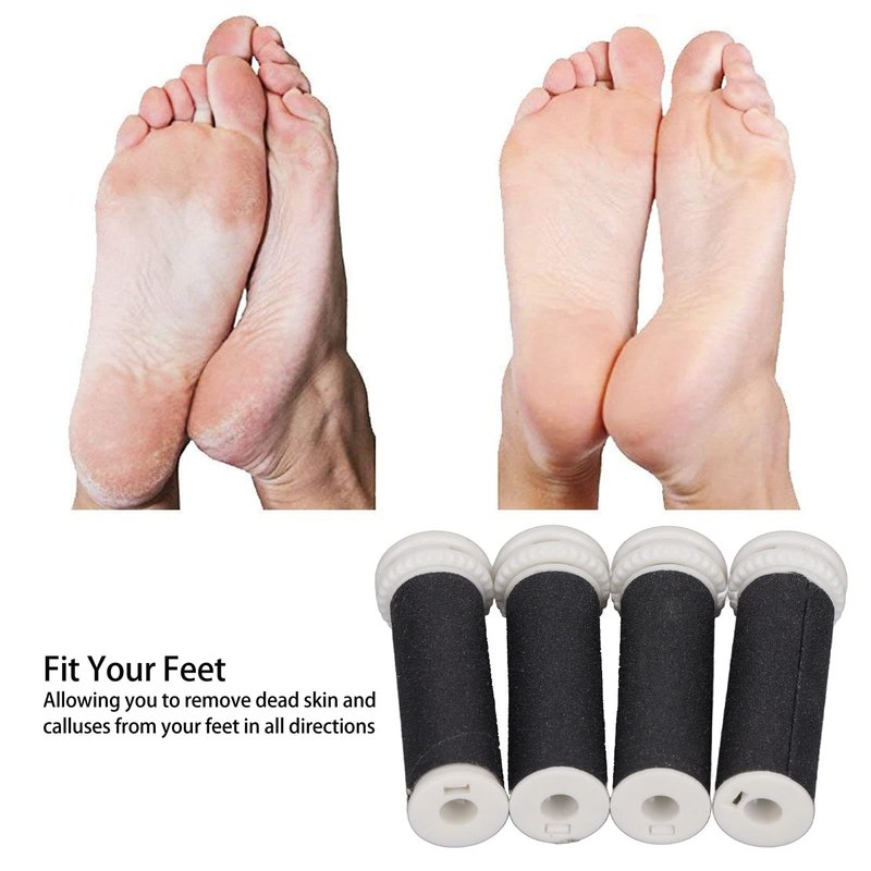 4pcs Replacement Roller Electric Foot File Grinding Tool Replacement Head Reusable Electric Pedicure Accessories for Feet Pedicure Tool