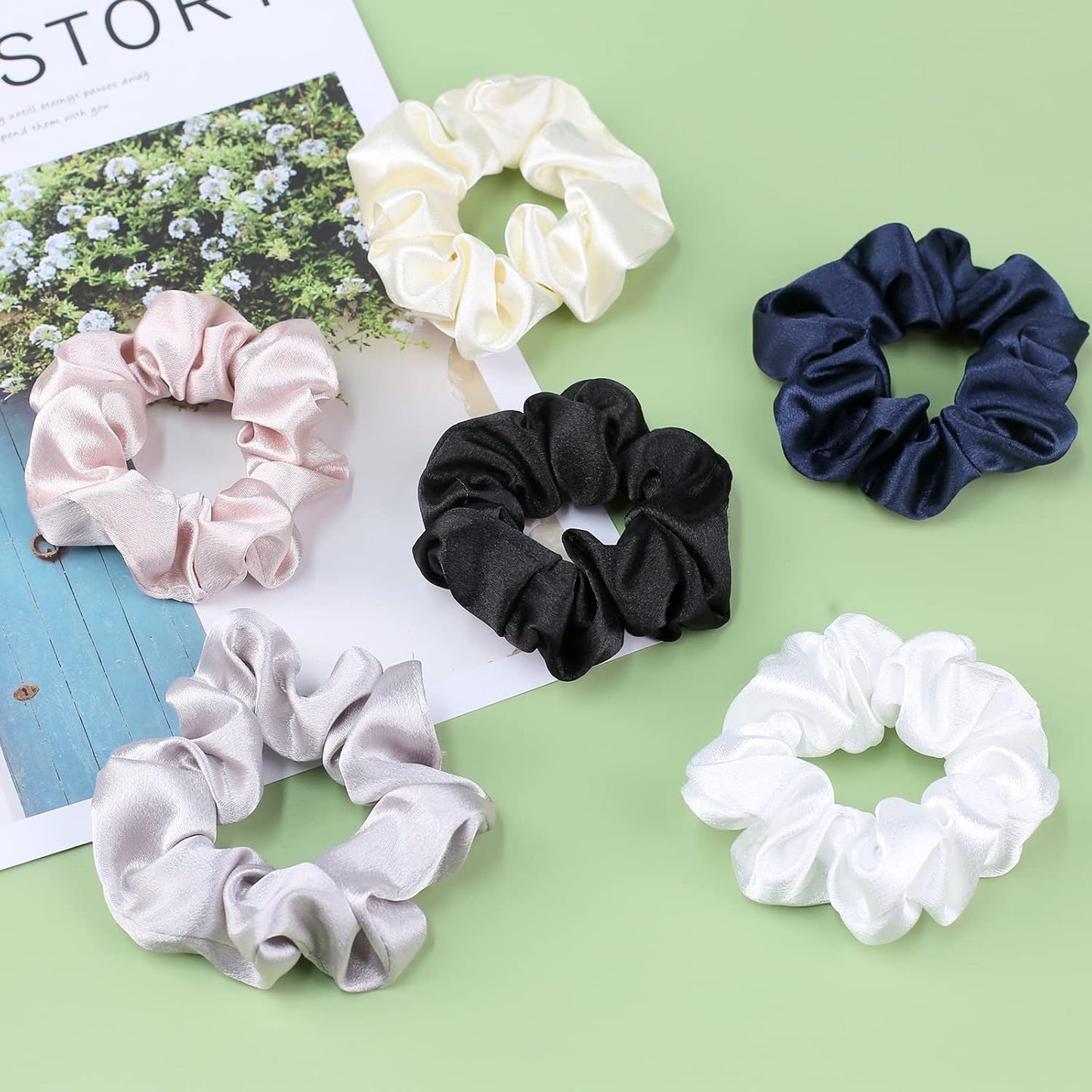 Satin Scrunchies for Girls - Soft Silk Hair Ties | 16 Pack Multi-Pink for Thin & Thick Hair Styling