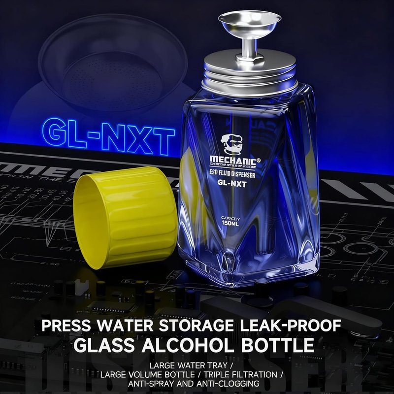 Glass Push Down Pump Dispenser Bottle - 5 Oz | Ideal for Nail Polish, Makeup Remover & Cleaning Solutions