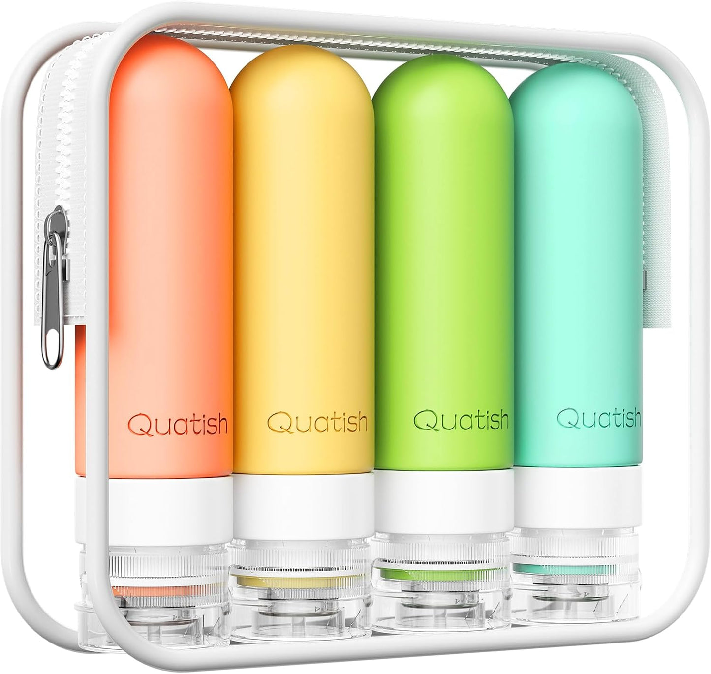 Travel Bottles for Toiletries - Leak-Proof Silicone 3 oz TSA Approved | 4 Pack Grey