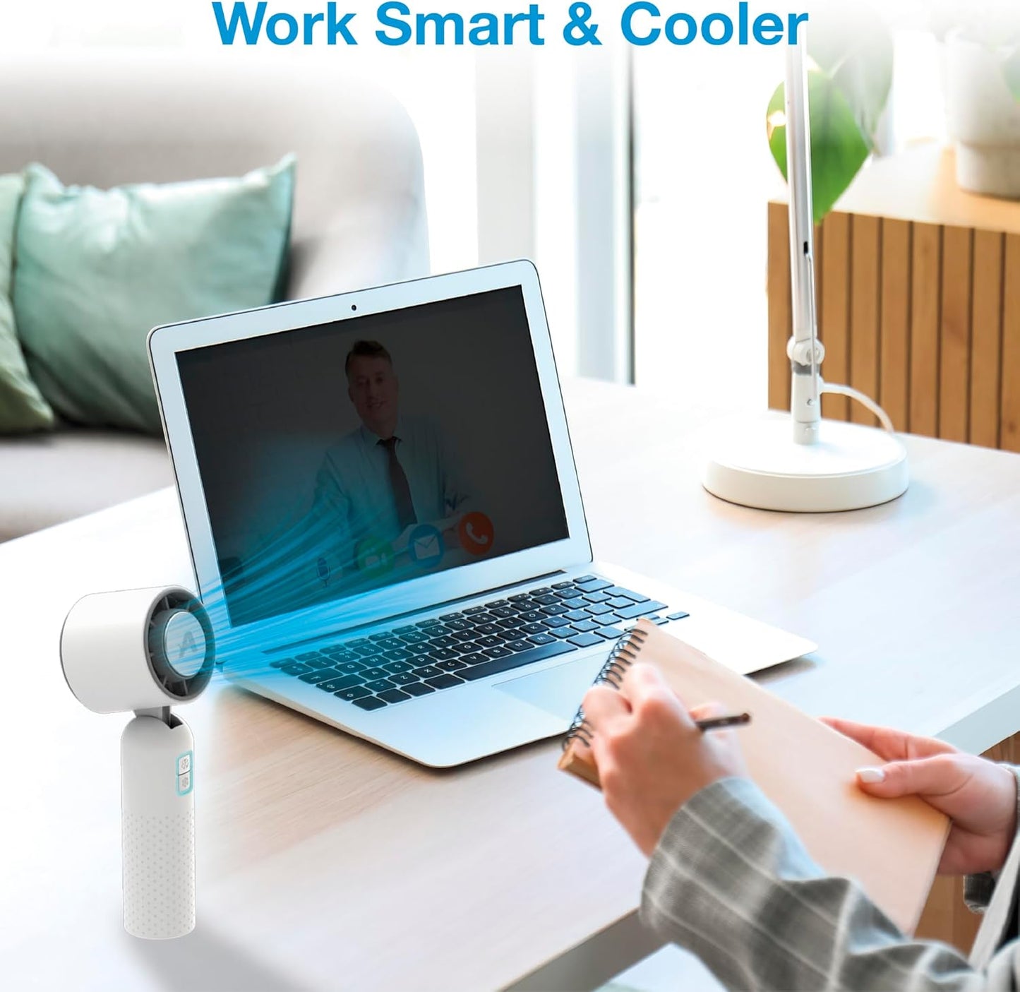 Portable Handheld Fan - Mini USB Rechargeable Personal Fan for Cooling | 4-Speed Adjustable, Compact & Lightweight