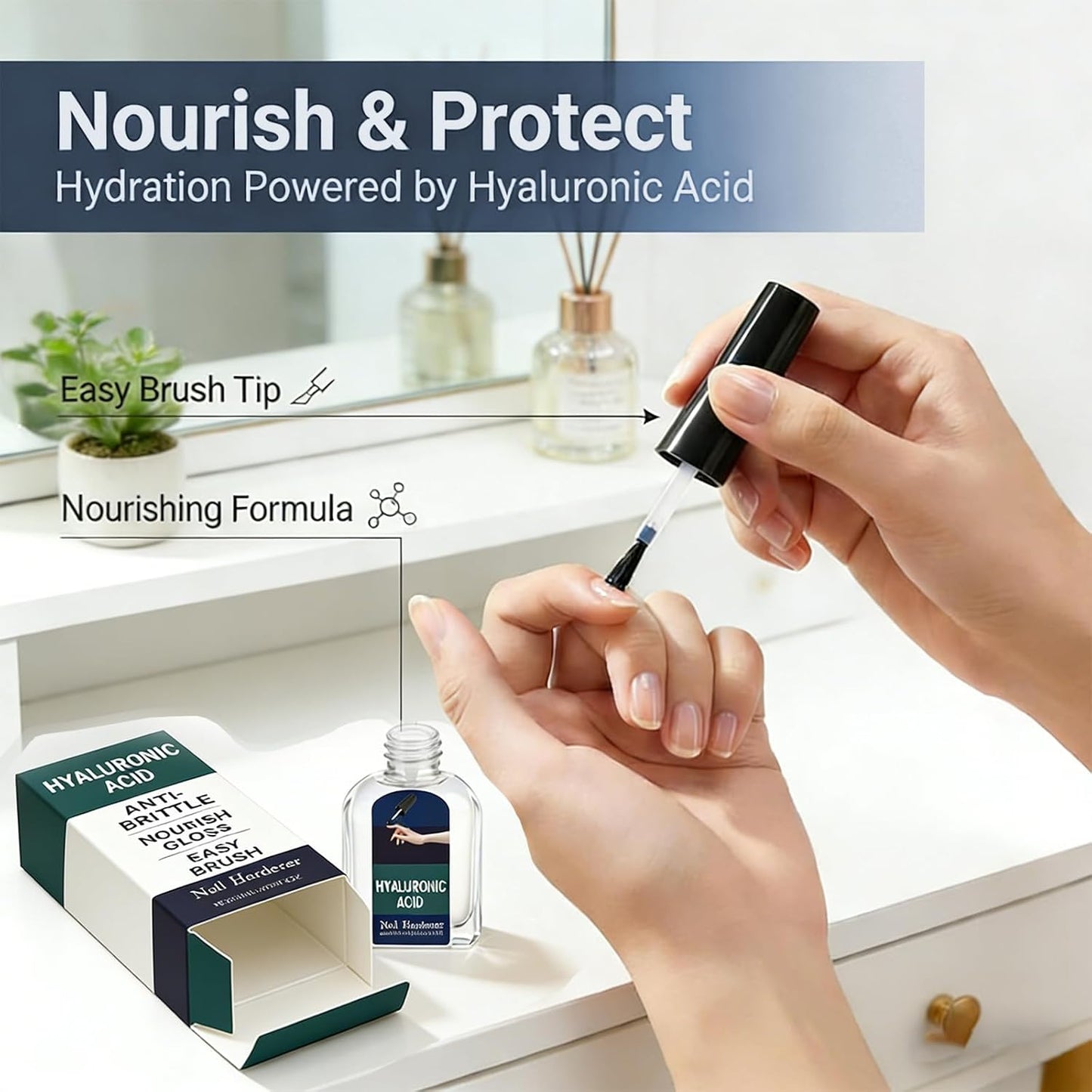 Nail Care Cuticle Oil - Multi-Purpose Repair with Hyaluronic Acid | Strengthens & Promotes Fast Growth, 0.37 fl oz