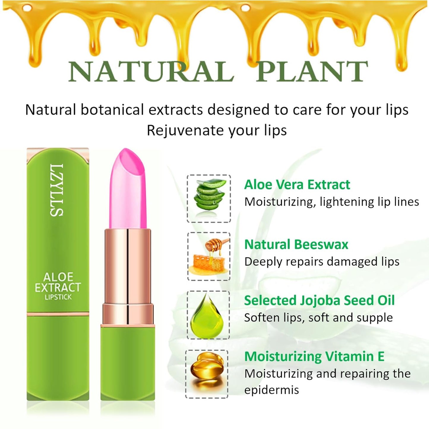 Aloe Jelly Lipstick - Long-Lasting Moisturizing Color-Changing Balm | Waterproof Matte Finish