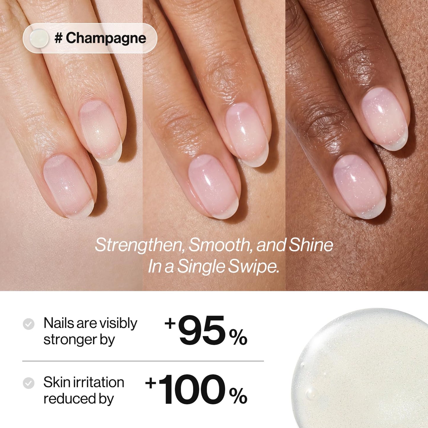 ohora 2-in-1 Sheer Nail Polish & Strengthener(Champagne) | Tinted Nail Concealer | Nail Hardener for Weak, Damaged Nails | Nail Care Polish with Glossy Finish | Glazed-Syrup Formula, 15 mL