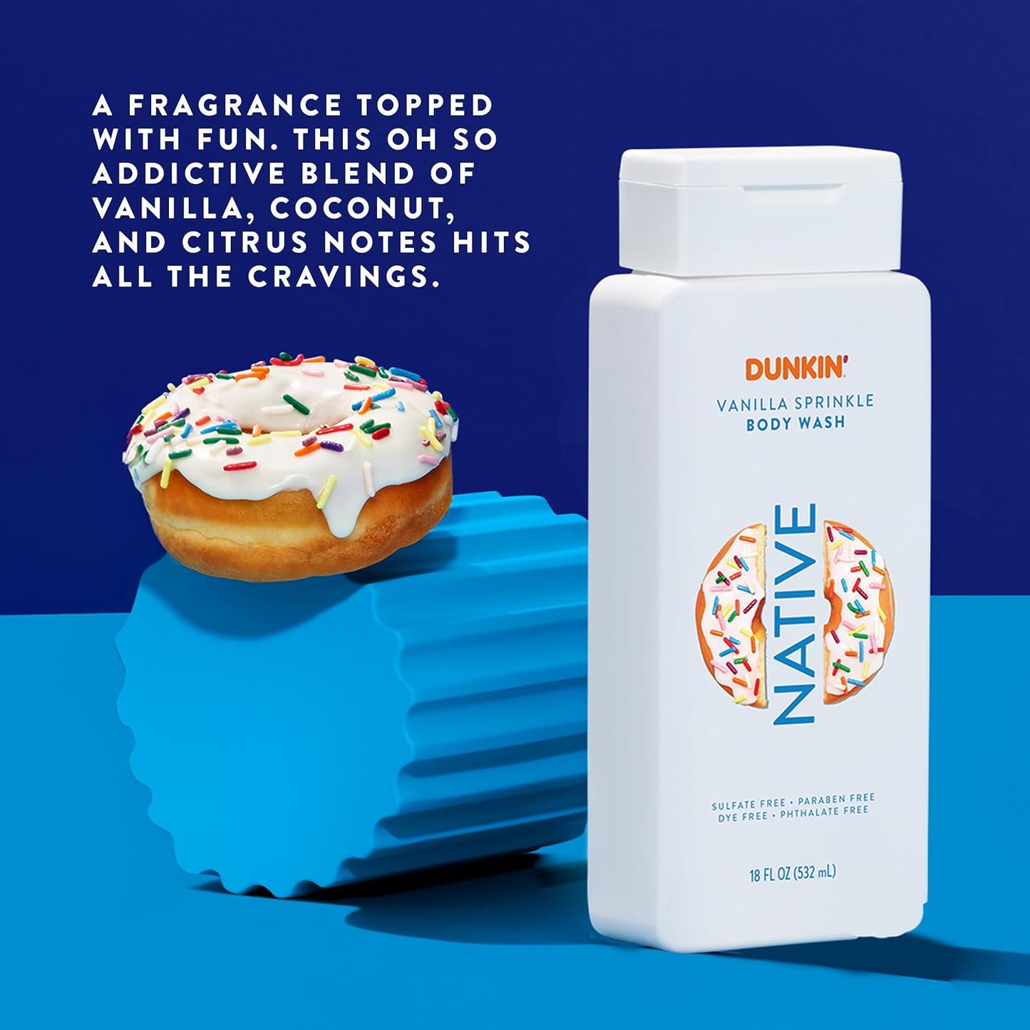 Native Body Wash - Dunkin Vanilla Sprinkle | Naturally Derived, Sulfate & Paraben Free, 18 oz