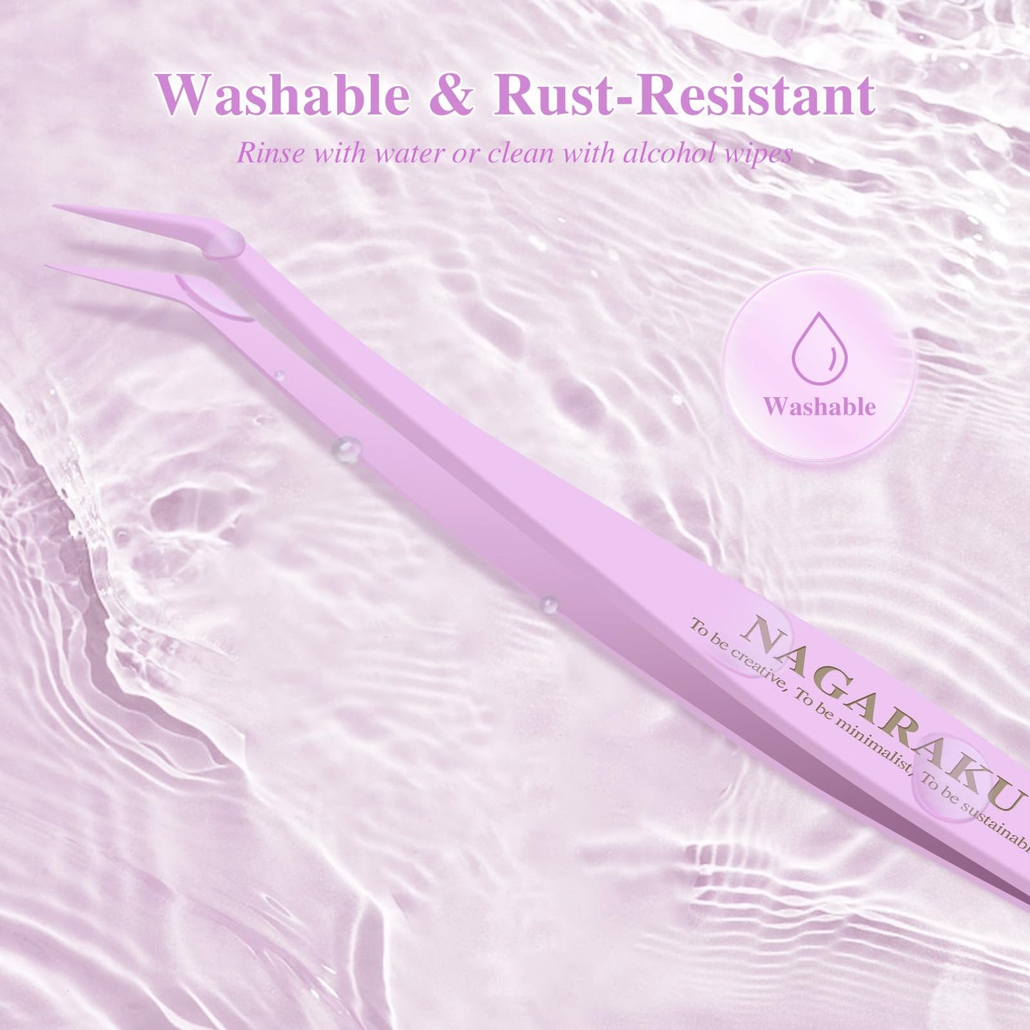 NAGARAKU DIY Cluster Lashes Tweezers, NS-01 Non-stick DIY Tweezer Eyelash Applicator Nano Anti-Stick Coating Precision Pinzas Light Ergonomic for Flawless DIY Lash Extensions Makeup