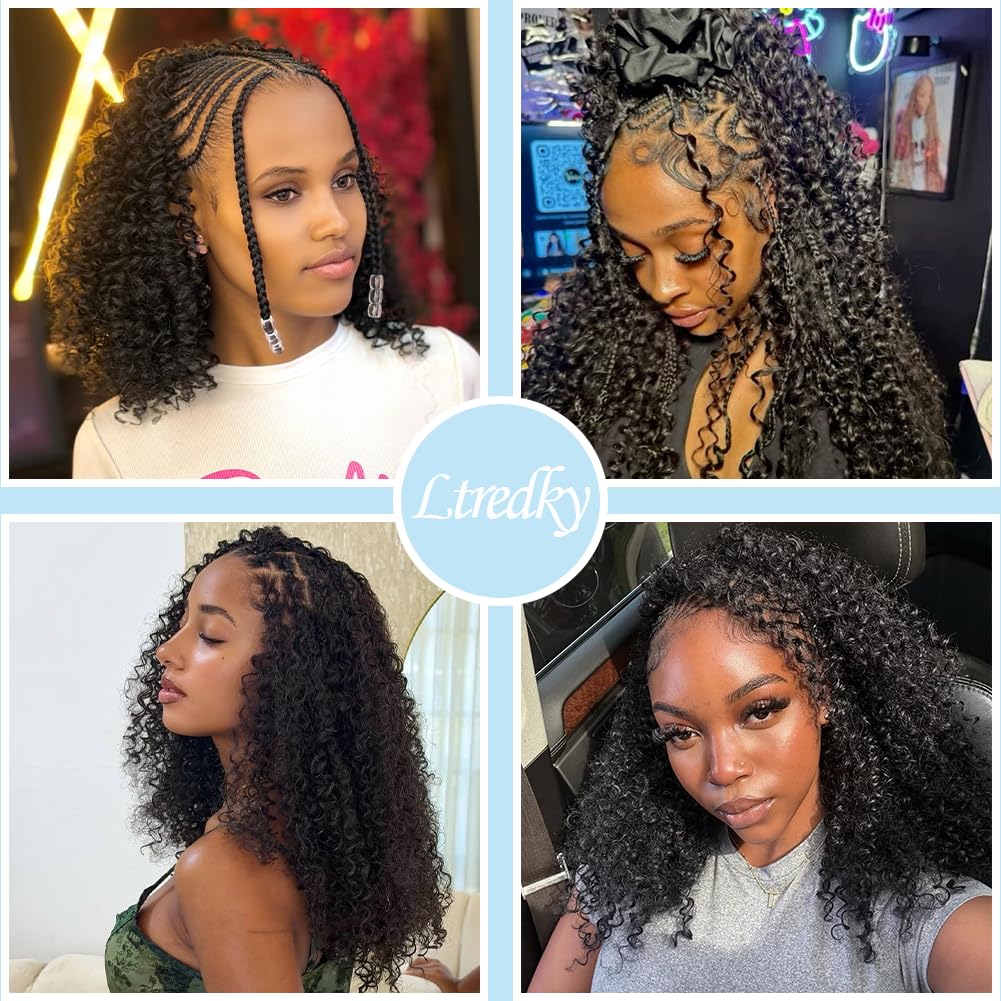 Feather Crochet Human Hair Extensions for Black Women - 16 Inch Soft Invisible Curly Bundles | Lightweight & Reusable