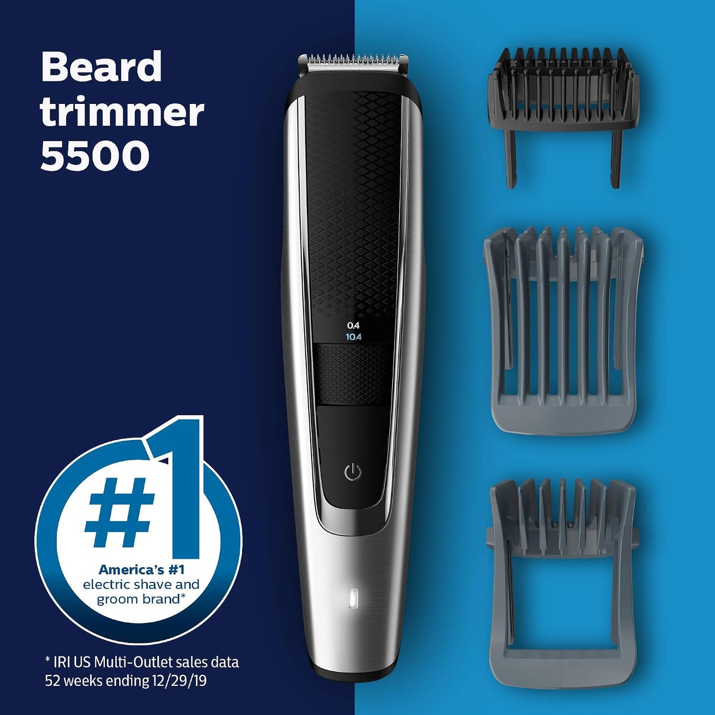 Philips Norelco Beard Trimmer & Hair Clipper Series 5500 - Cordless, Washable Design for Easy Cleaning | BT5511/49