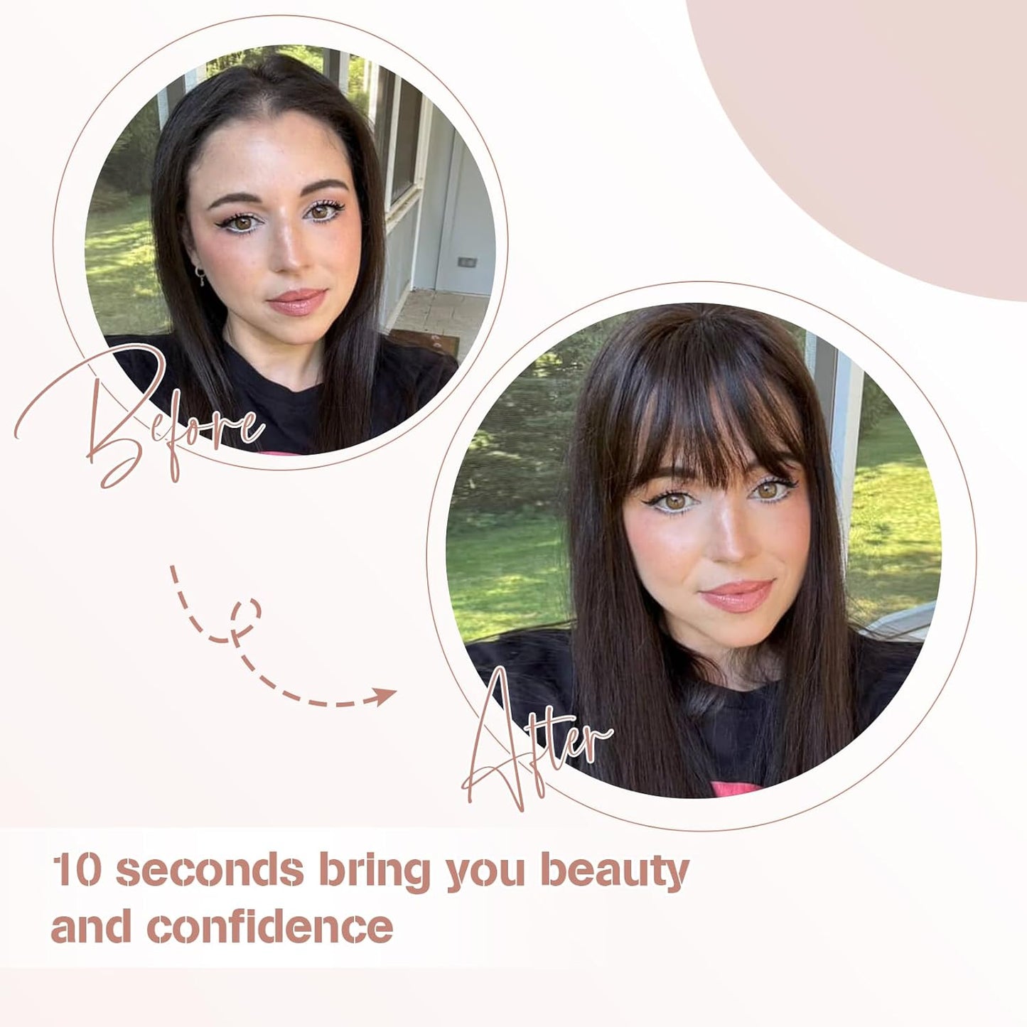 Hair Toppers for Women - Realistic Bangs & Scalp Coverage | 16-Inch Synthetic Wiglet for Thinning Hair, 6.5"x6.5" Size