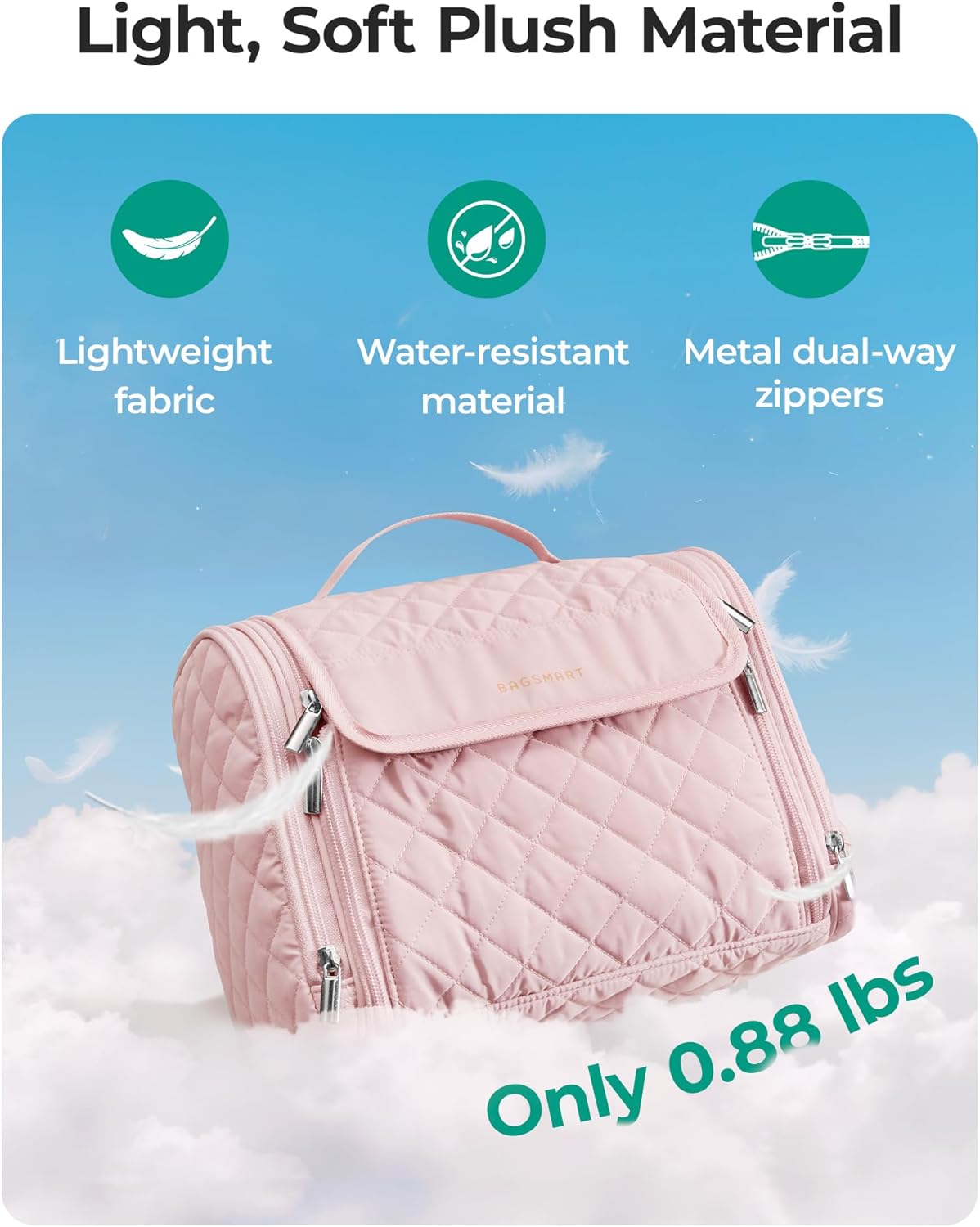 Travel Toiletry Bag - Large Capacity Cosmetic Organizer for Women | Water-Resistant with Hanging Hook & Handle
