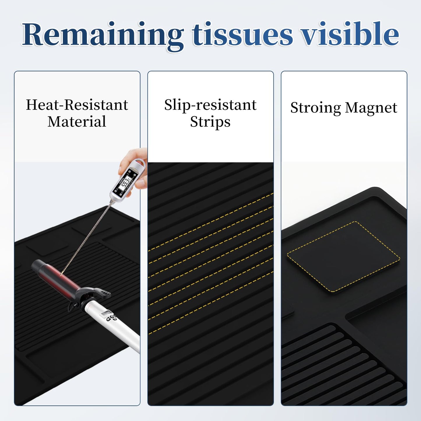 ASTONFOG Magnet Barber Mats for Clippers, 4Pcs Silicone Barber Station Organizer Mats, Barber Station Organizer Mat with 5 Magnets, Professional Non-Slip Heat-Resistant Pad for Pro Hairstylist
