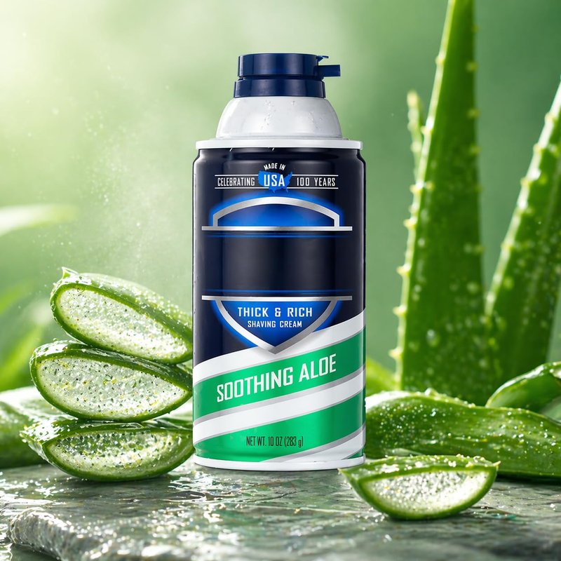 Men’s Shaving Cream with Aloe, 10 oz, Classic Shave Cream for Daily Grooming, Smooth Lather for Easy Razor Glide