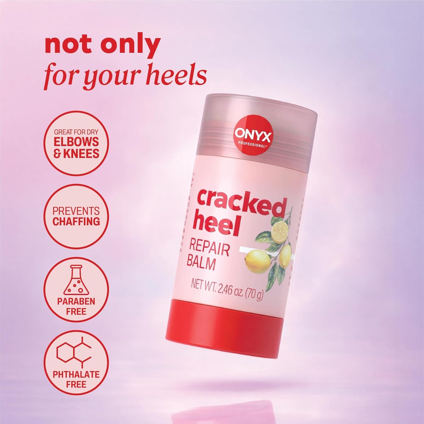 Onyx Cracked Heel Repair Balm Stick - Moisturizing Treatment for Dry Feet | Citrus Scent, 2-Pack