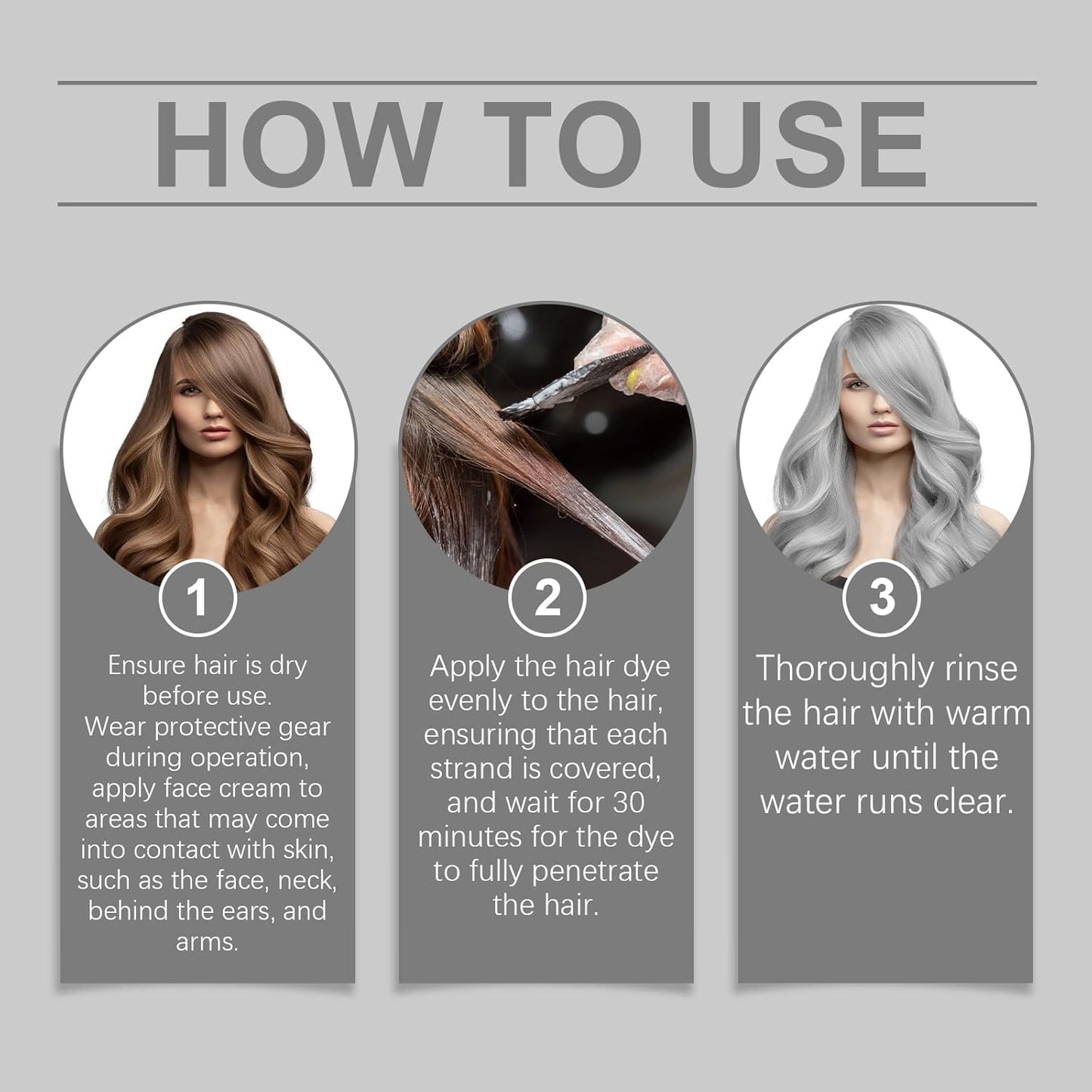 Silver Hair Dye - 2-in-1 Nourishing Hair Color with Natural Essence | 3.53 Fl Oz, 2 Pack