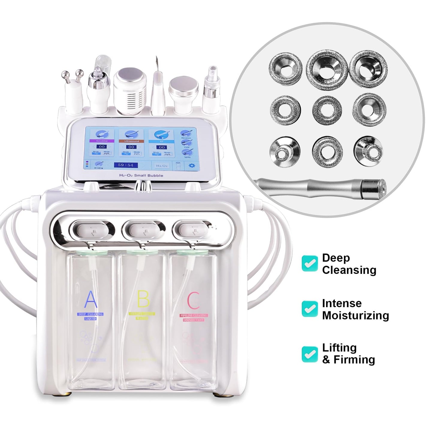 Hydrogen Oxygen 7 in1 Diamond Microdermabrasion Machine，Facial Peeling Skin Care for Salon Personal Home Use