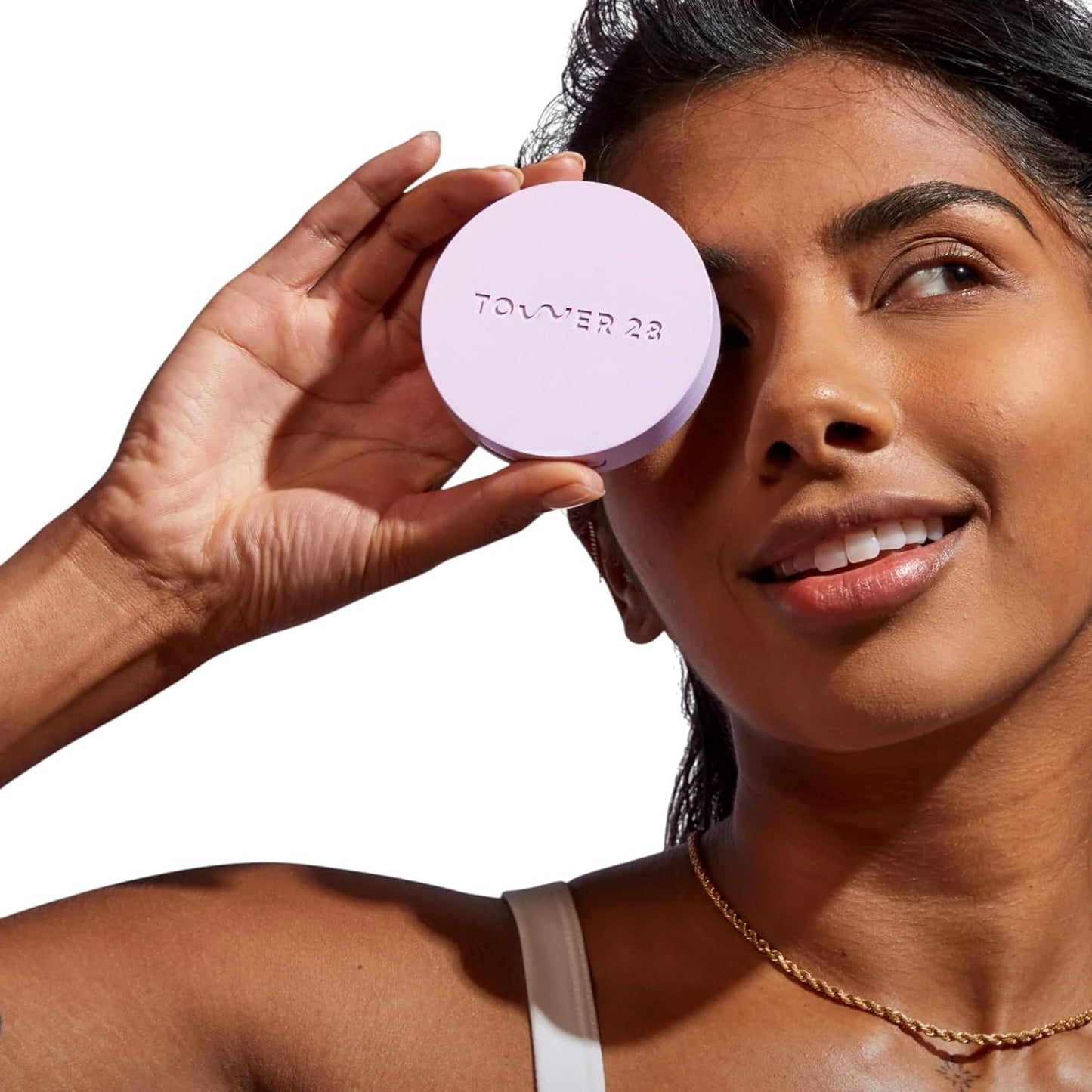 Tower 28 GetSet Pressed Setting Powder - Talc-Free, Sensitive Skin Formula with Kaolin Clay | Brightens & Sets Makeup - Pink Palisades (0.35 oz)