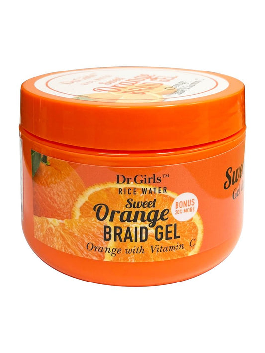 R&B Collection Dr. Girls Rice Water Lock & Twists Sweet ORANGE Braid Gel Extra Mega Hold (8.45 oz) - Orange with Vitamin C