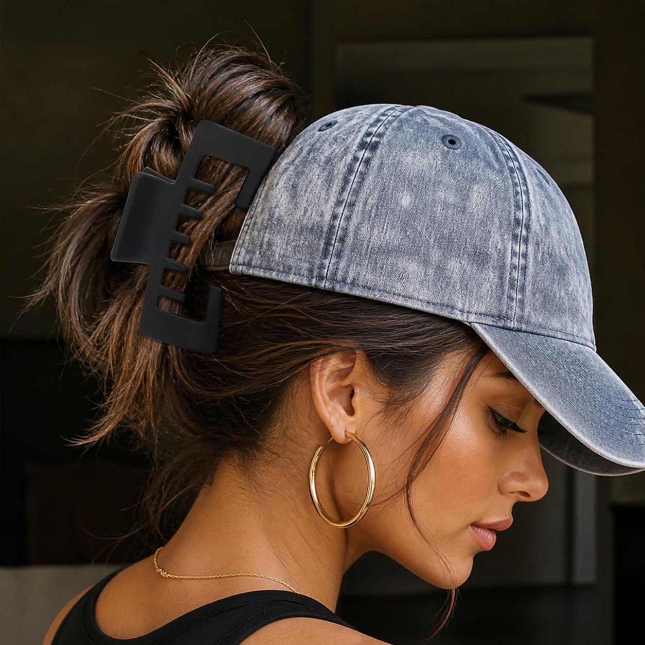 Stylish Claw Clip for Hats - Trucker Hat Hair Clip for Women | 4-Pack