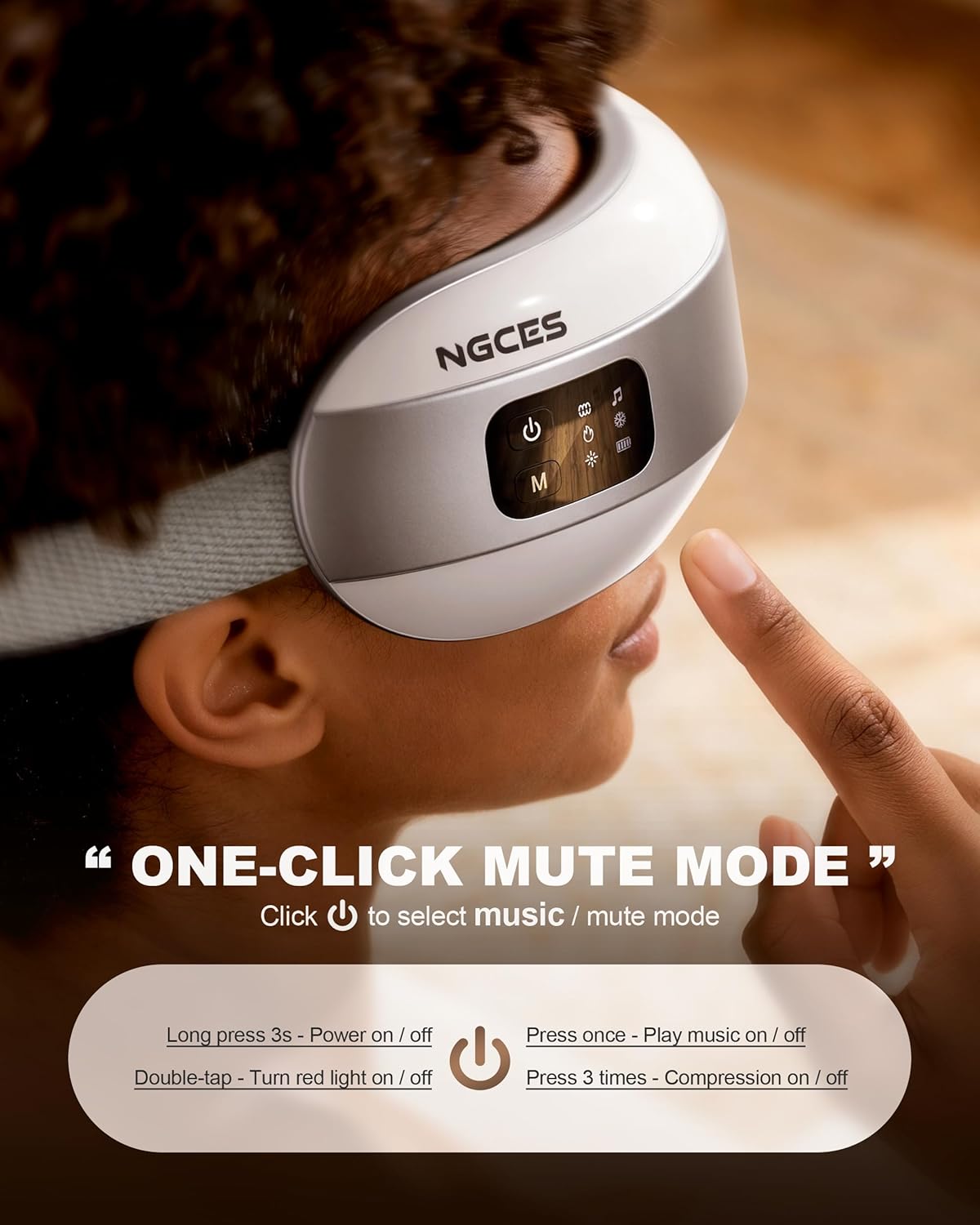 Eye Massager - Heated & Cooling Smart Sleep Mask | 4 Modes for Eye Strain Relief, Portable Travel Spa Gift for Men & Women