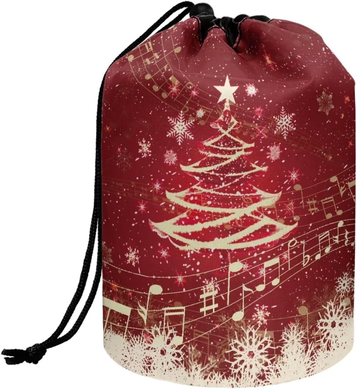 Peach Blossom Blue Cosmetic Bag for Women - Portable Drawstring Makeup Organizer | Collapsible Toiletry Storage