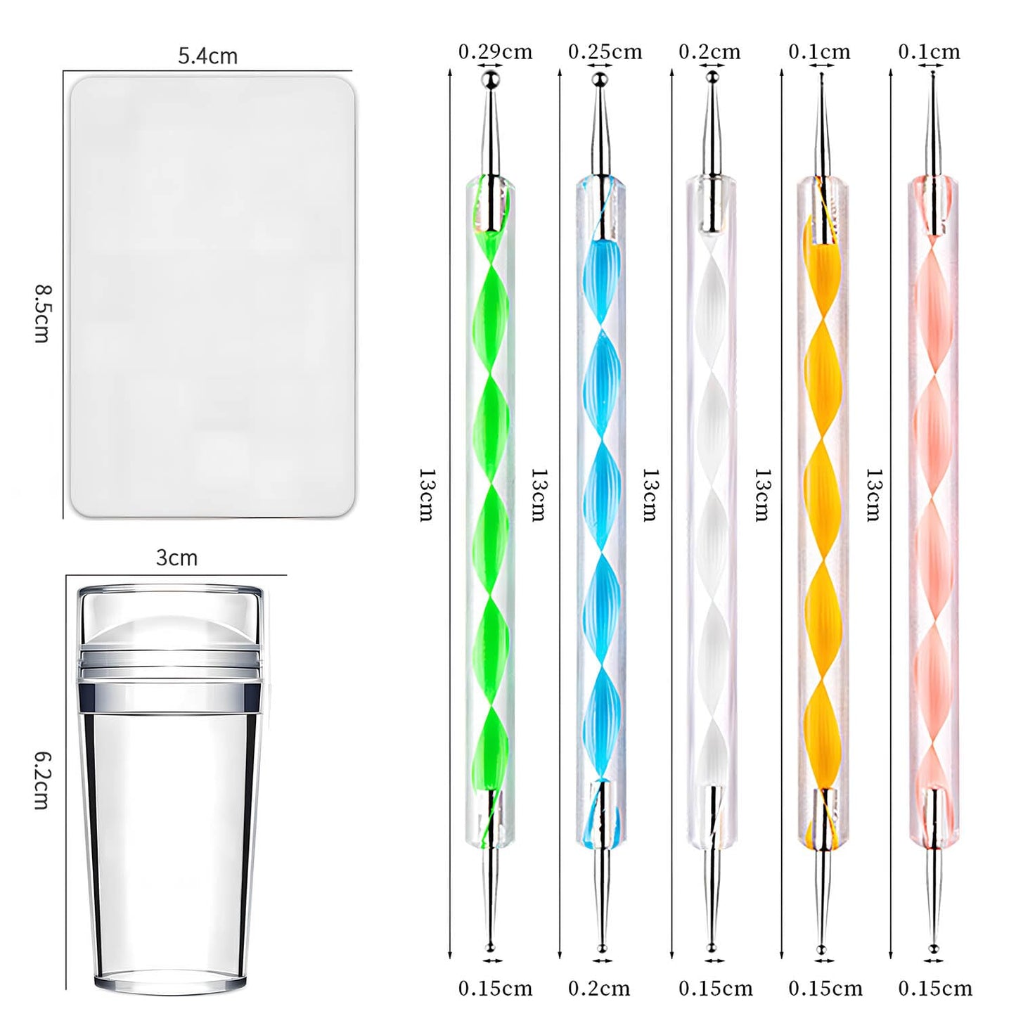 Silicone Nail Stamper Set - 7 Pcs DIY French Tip Tool for Home Manicure | Perfect for Beginners