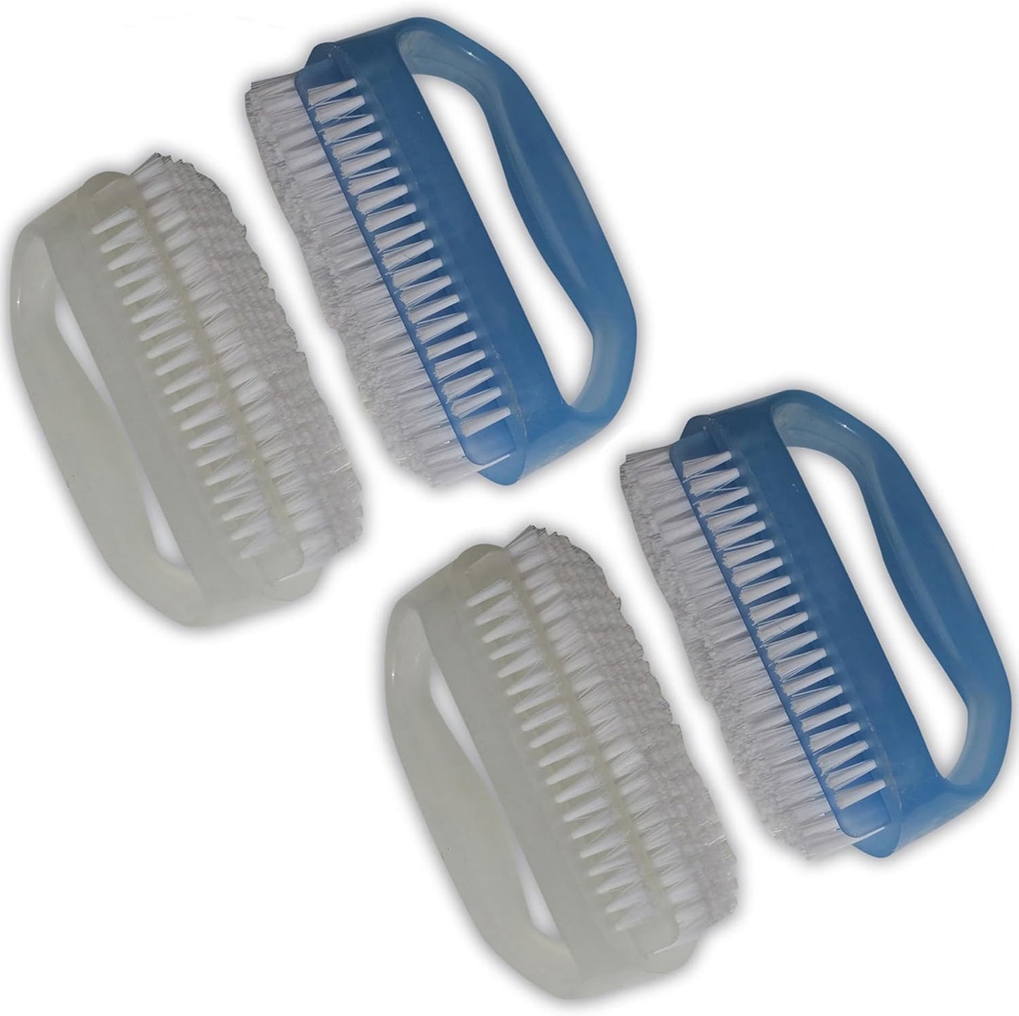 Nail Brushes Set - 4-Piece Soft Nylon Bristle Cleaning Tools for Hands, Fingers, Feet & Toes | Cuticle Cleaner Included