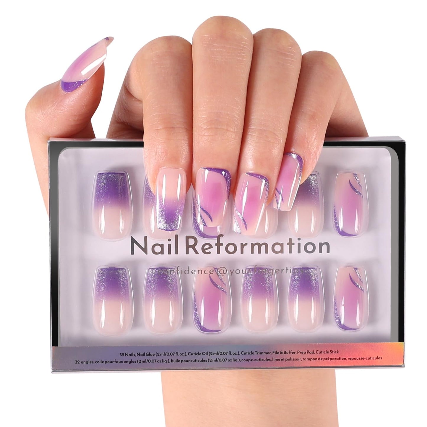 Press On Nails - Strawberry Seed Milky Pink Almond Fake Nails with Red Polka Dot French Tip | Glossy Reusable 32 Pcs in 16 Sizes - Perfect Manicure Gifts for Women