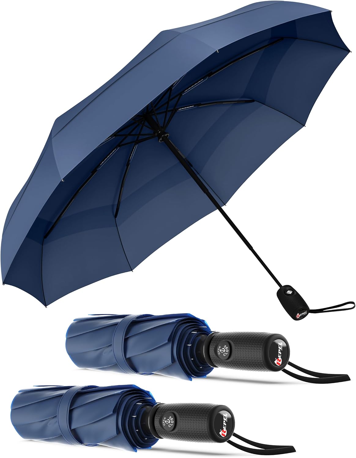 Windproof Travel Umbrella - Compact Auto Folding Design | Withstands 100MPH Winds, Durable & Lightweight for Men & Women