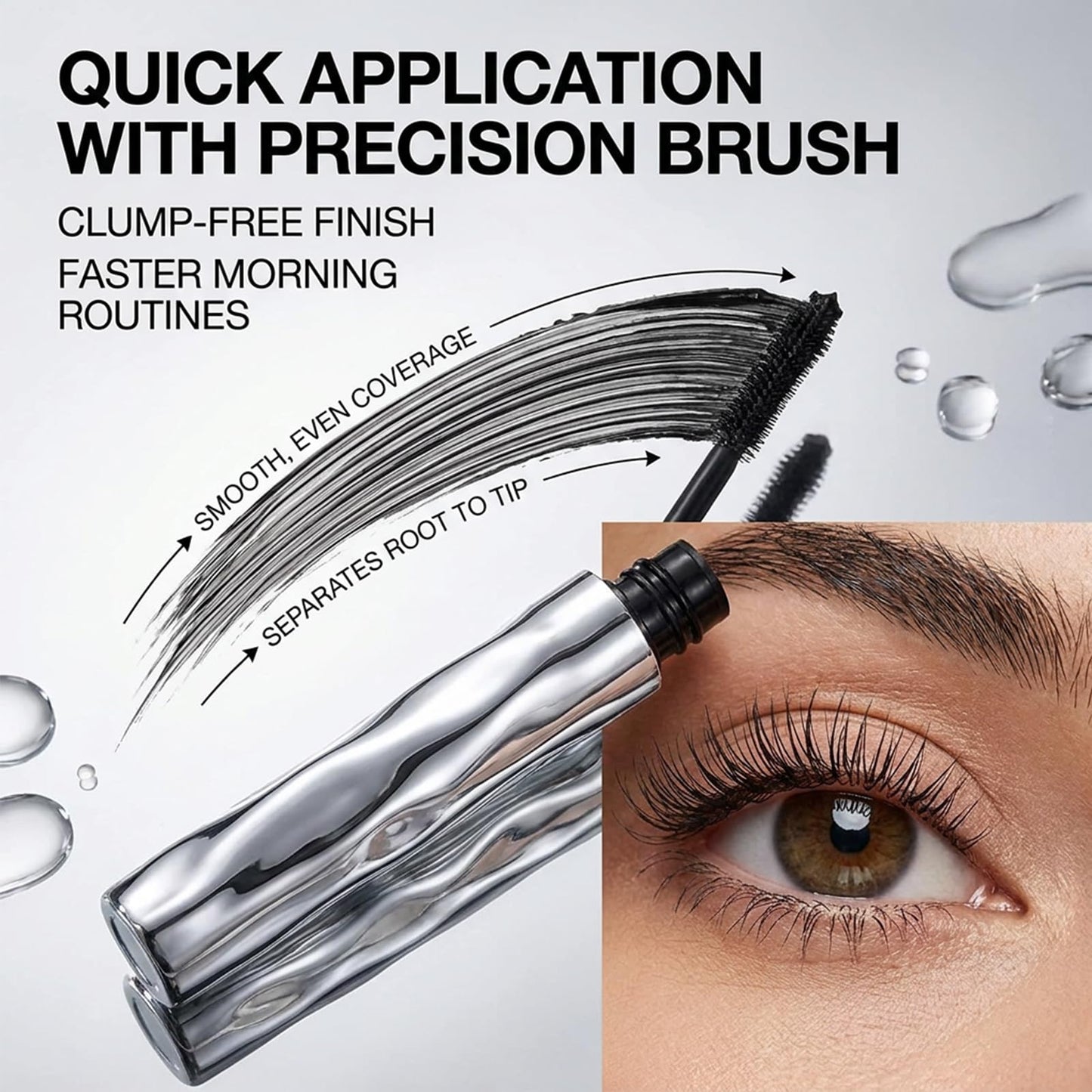 Dulhan Tocosh Waterproof Fiber Mascara, Smudge-Proof & Flake-Resistant Formula, Curling & Lengthening Wand, Volume Without Clumps for Natural Dramatic Lashes (1)