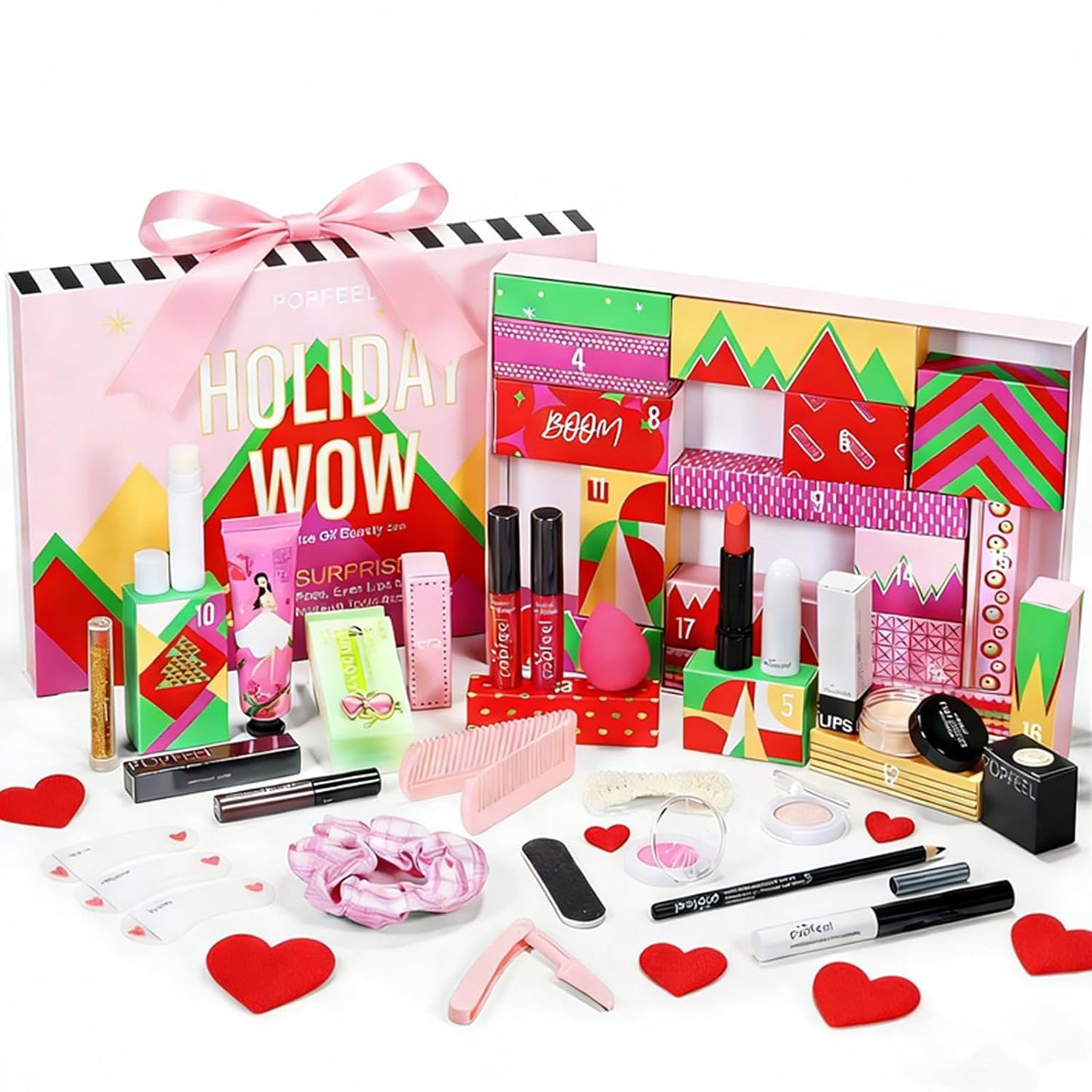 All-in-One Makeup Kit for Women - Hot Pink Essential Bundle | Eyeshadow Palette, Lipstick, Blush & More