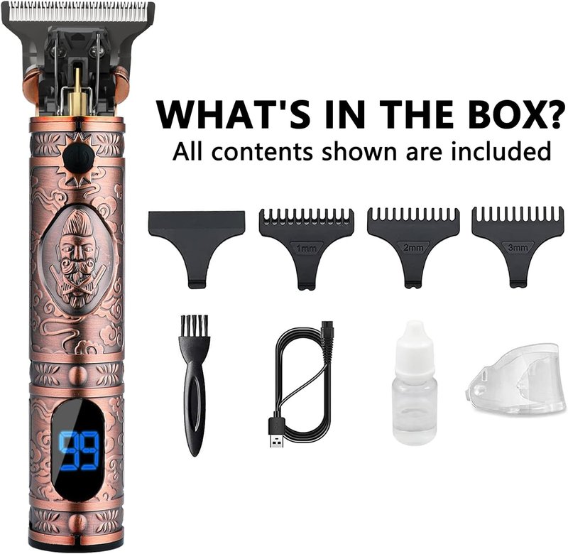 AMULISS Beard Trimmer for Men - Cordless Hair Clippers with LED Display | Professional Grooming Kit