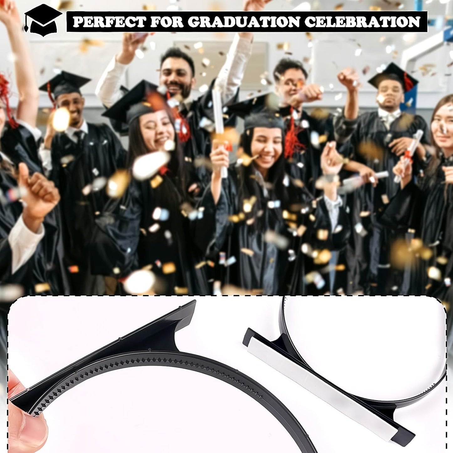 Graduation Cap Headband - Secure Anti-Fall Hairband for Graduates | Perfect Graduation Hat Accessory