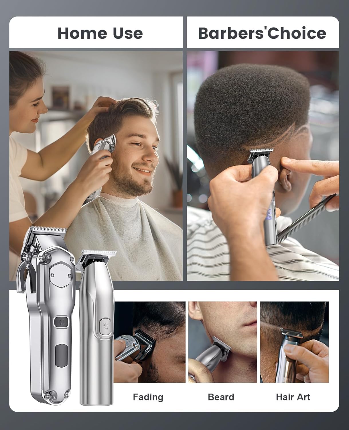 Hair Clippers Set for Men - Cordless Trimmers & Grooming Kit | Professional Barber Clippers
