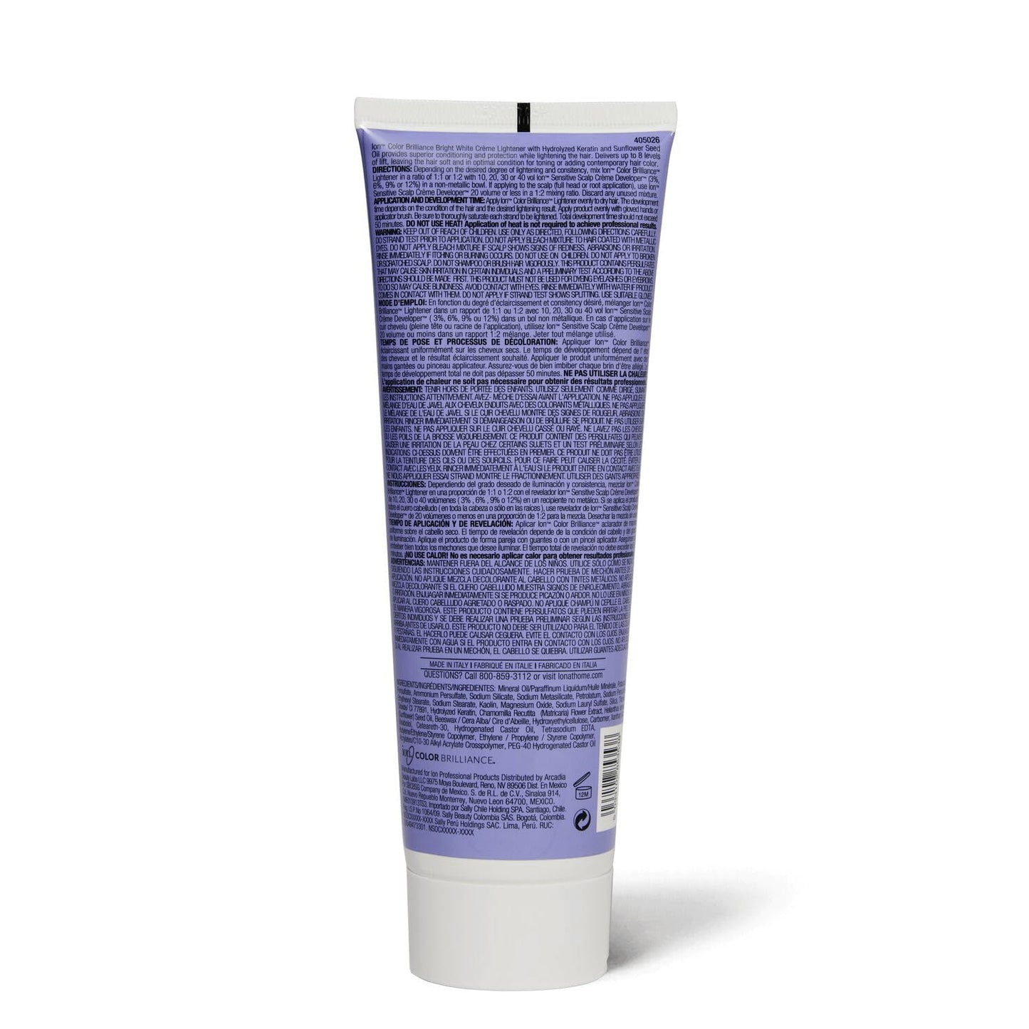 Ion Bright White Creme Lightener - Professional Hair Bleach for Luminous Color - 10.6 Oz