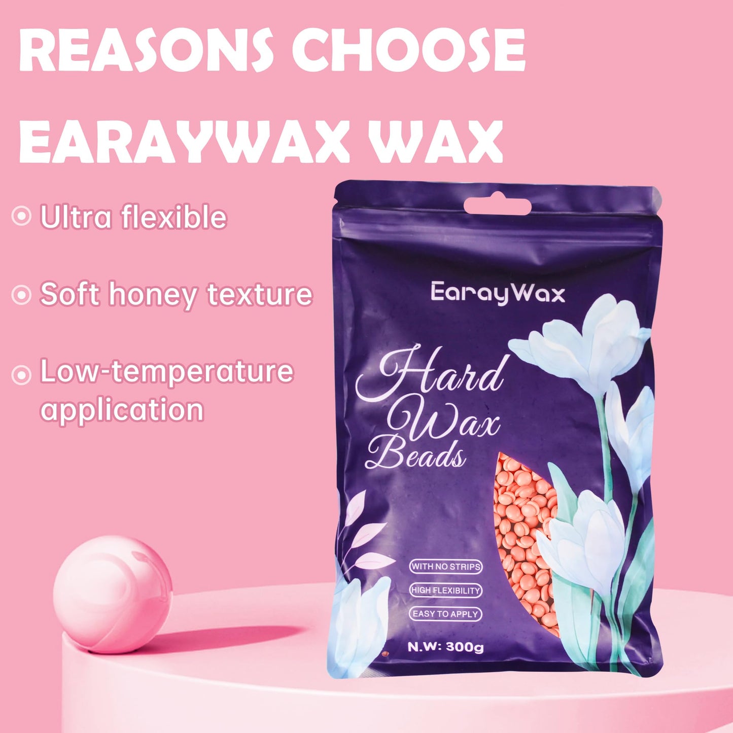 Wax Beads, Earaywax Hard Wax Beads for Sensitive Skin Hair Removal, Wax for Full Body, Bikini, Face, Eyebrow, Back, Chest, Legs, Armpit, Upper Lip, Home Refill wax for Wax Warmer Kit
