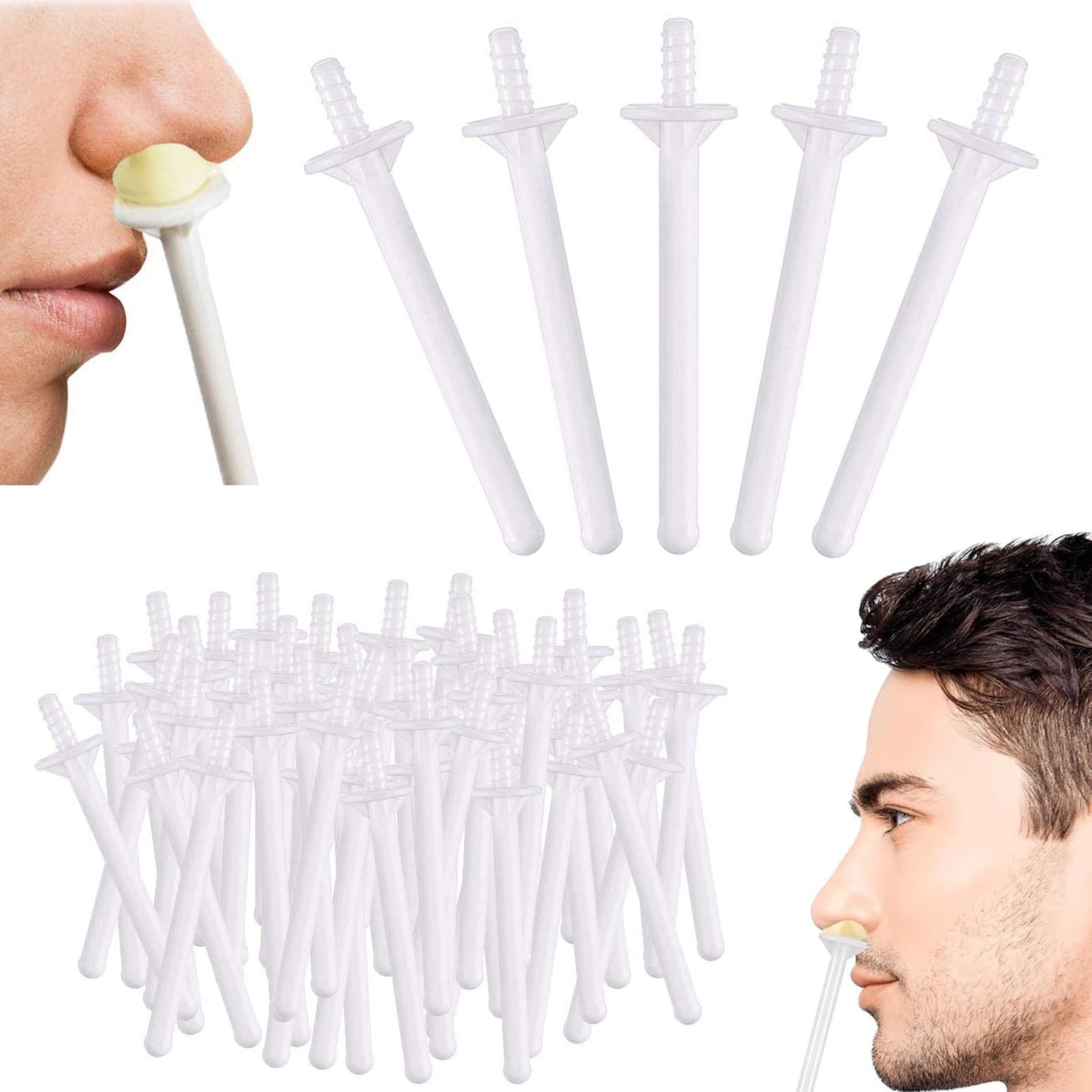 BlueZOO 70Pcs Small Wax Applicator Wands for Nostril Nasal Ear Cleaning, Home Salon Nose Waxing Sticks Facial Hair Removal for Men Women, Painless & Easy to Use, Personal Care Grooming Essential