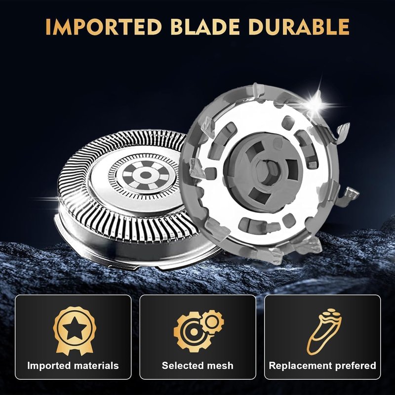 SH71/52 Upgraded Replacement Heads Compatible with Philips Norelco Series 7000 & 5000, SH71/SH70/52 Blades for Philips Shaver 7500 7530 S7311 S7370 S7371,9-Pack