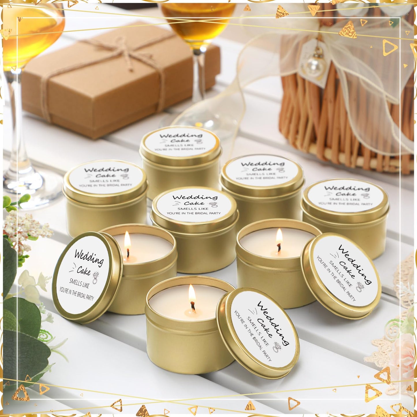 Conelist 8 Pcs Bridesmaid Proposal Gifts, Smells Like You're in The Bridal Party Scented Candles Will You Be My Bridesmaid Soy Wax Small Candle for Best Friend Girls Women 4oz(White,Fashion)