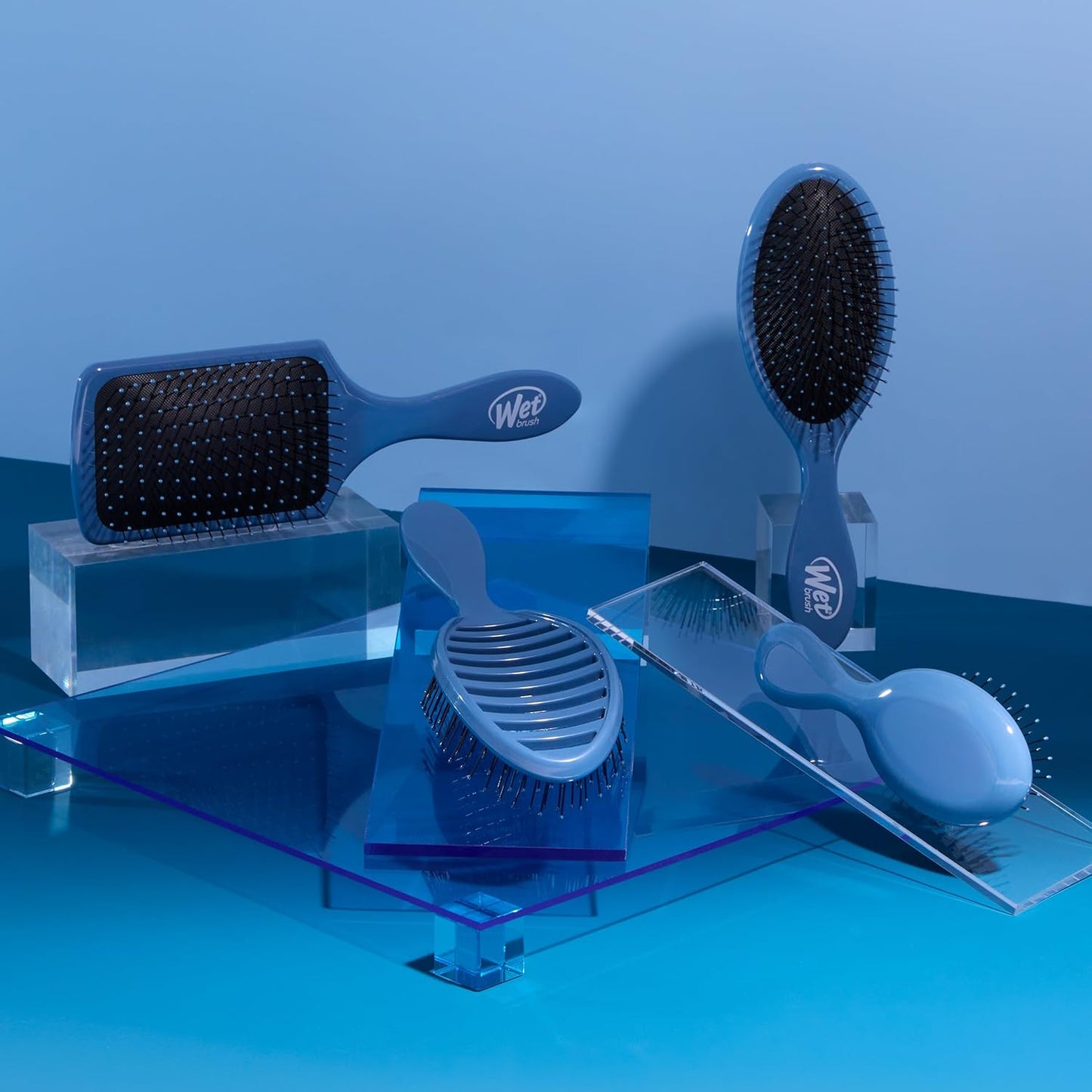 Wet Brush Original Detangler Hair Brush - Elemental Blue | Ultra-Soft IntelliFlex Bristles for Easy Detangling