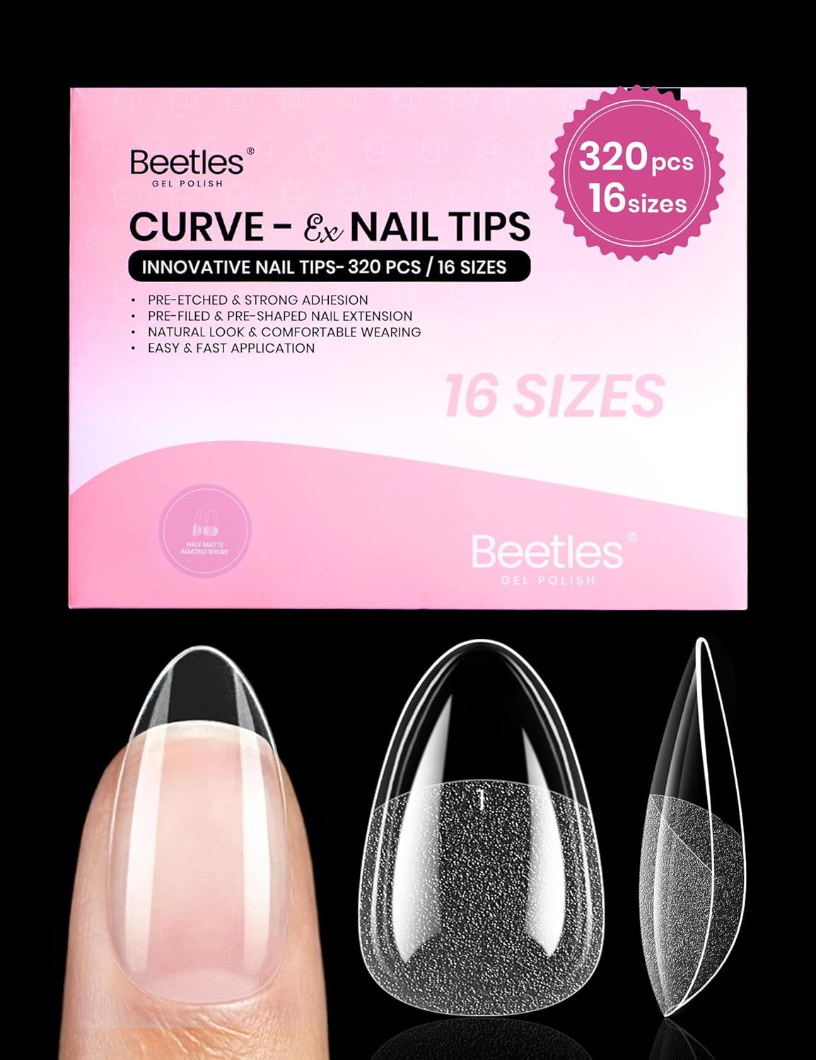 Beetles Nail Glue Gel - Super Strong 2Pcs 20g for Acrylic & Press-On Nails | Clear Summer Nail Art
