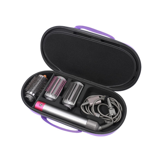 RLSOCO Hard Case for Dyson Airwrap i.d./Airwrap Co-anda2x Multi-Styler and Dryer - Fits 4pcs Long Barrels or Short Barrels - Violet (Case Only,Hair Styler is not Included)