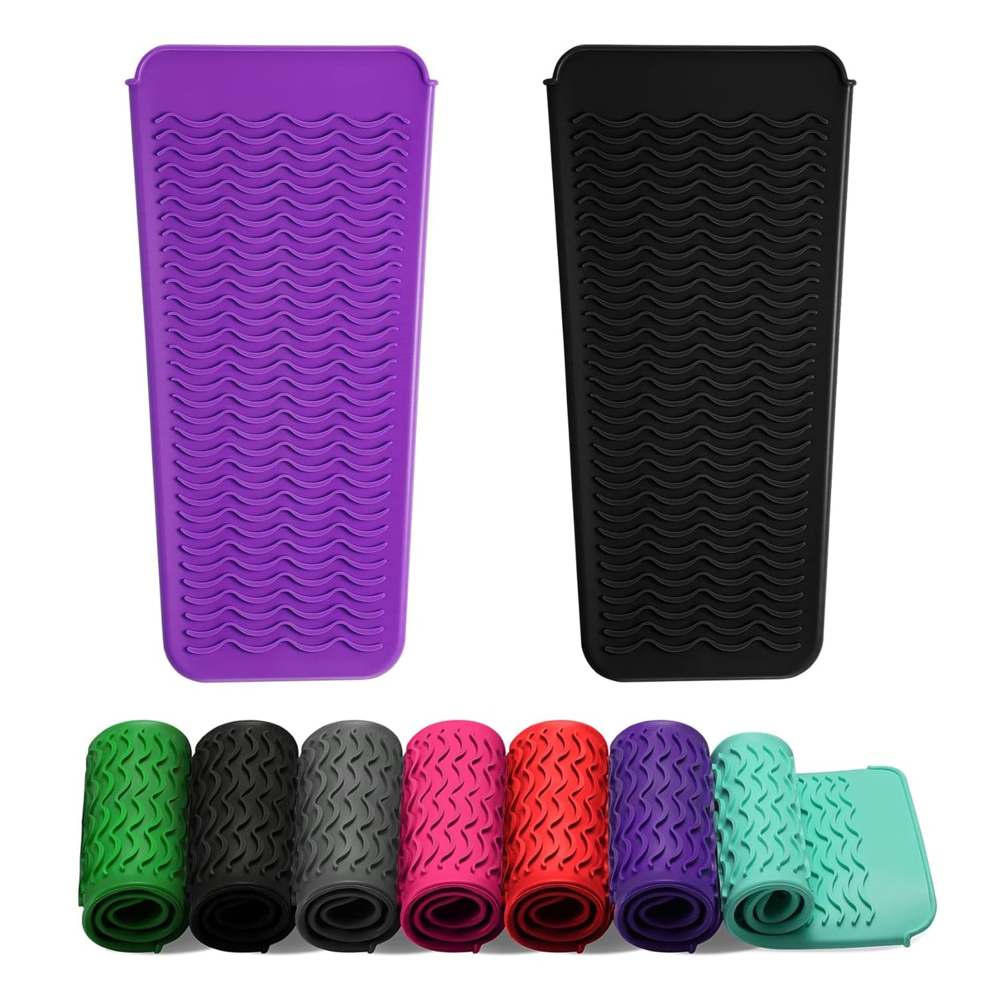 ZAXOP Silicone Mat Pouch for Flat Iron & Curling Iron - Heat-Resistant, Black
