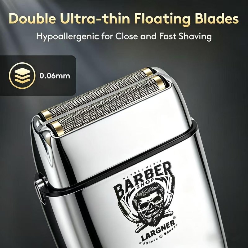 LARGNER Retro Electric Razors for Men with Beard Trimmer, Rechargeable Mens Gold Foil Shavers, Strong Power (Sliver) (Sliver)