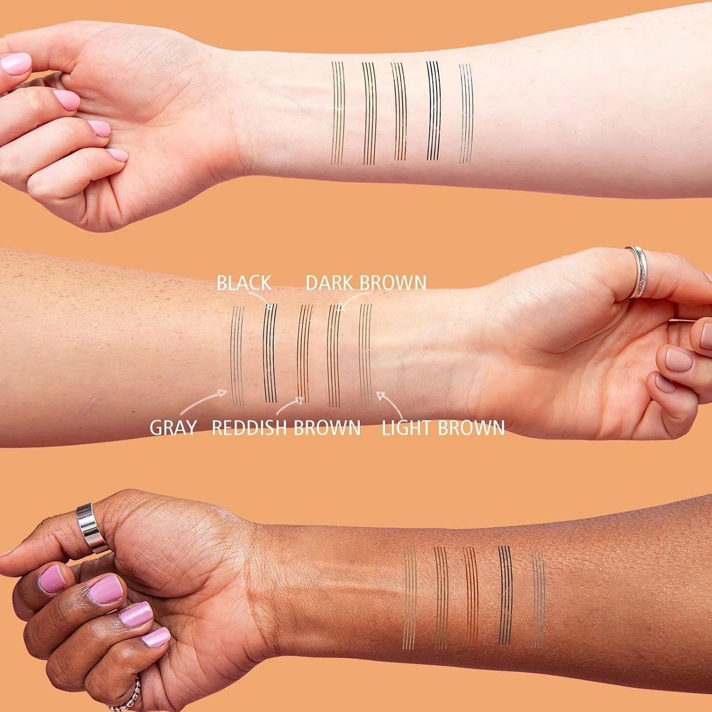 Microblading Eyebrow Pen - Long-Lasting 4 Fork Tip Tattoo Pencil | Dark Brown, Easy to Use Eyebrow Brush